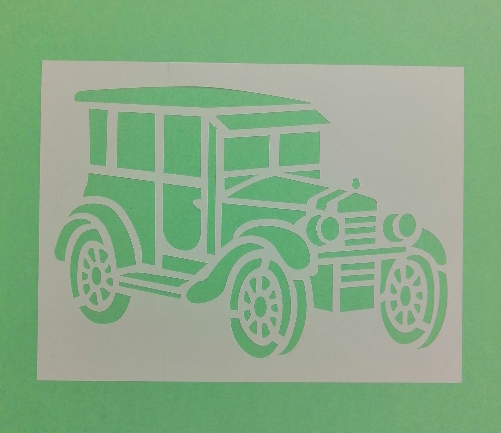 Stencil con macchina d'epoca  stamperia 15 x 20
