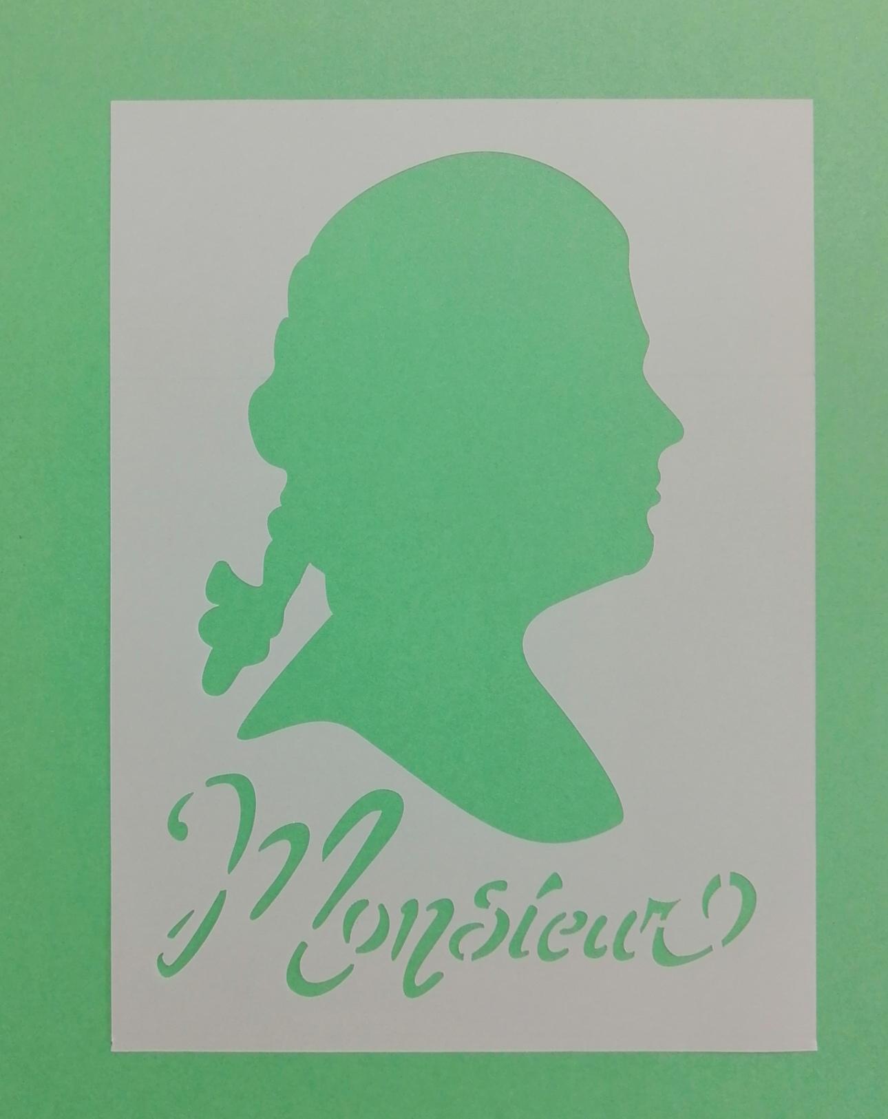 Stencil con monsieur stamperia 15 x 20