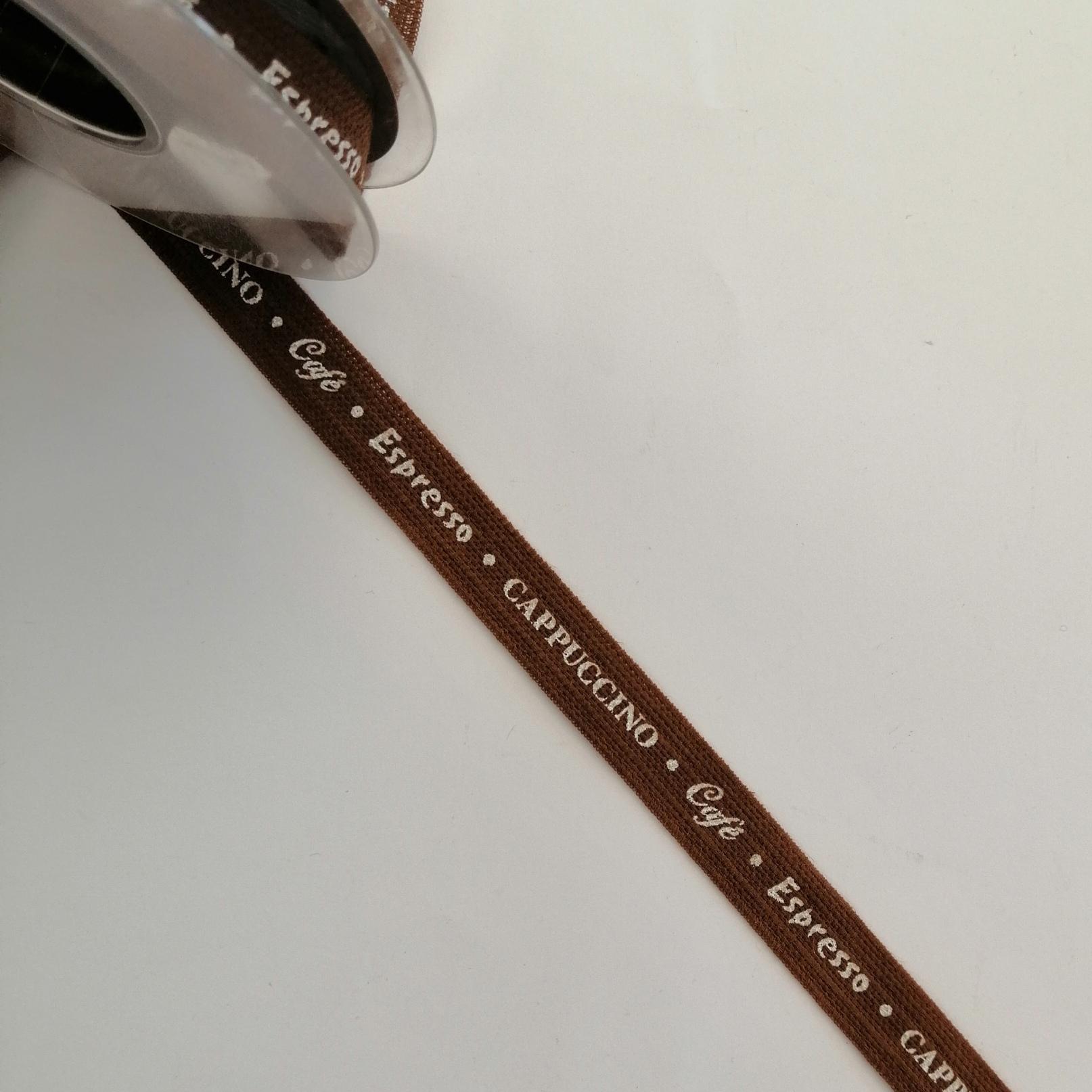 nastro marrone con scritta espresso goldina 15 mm x 1 metro
