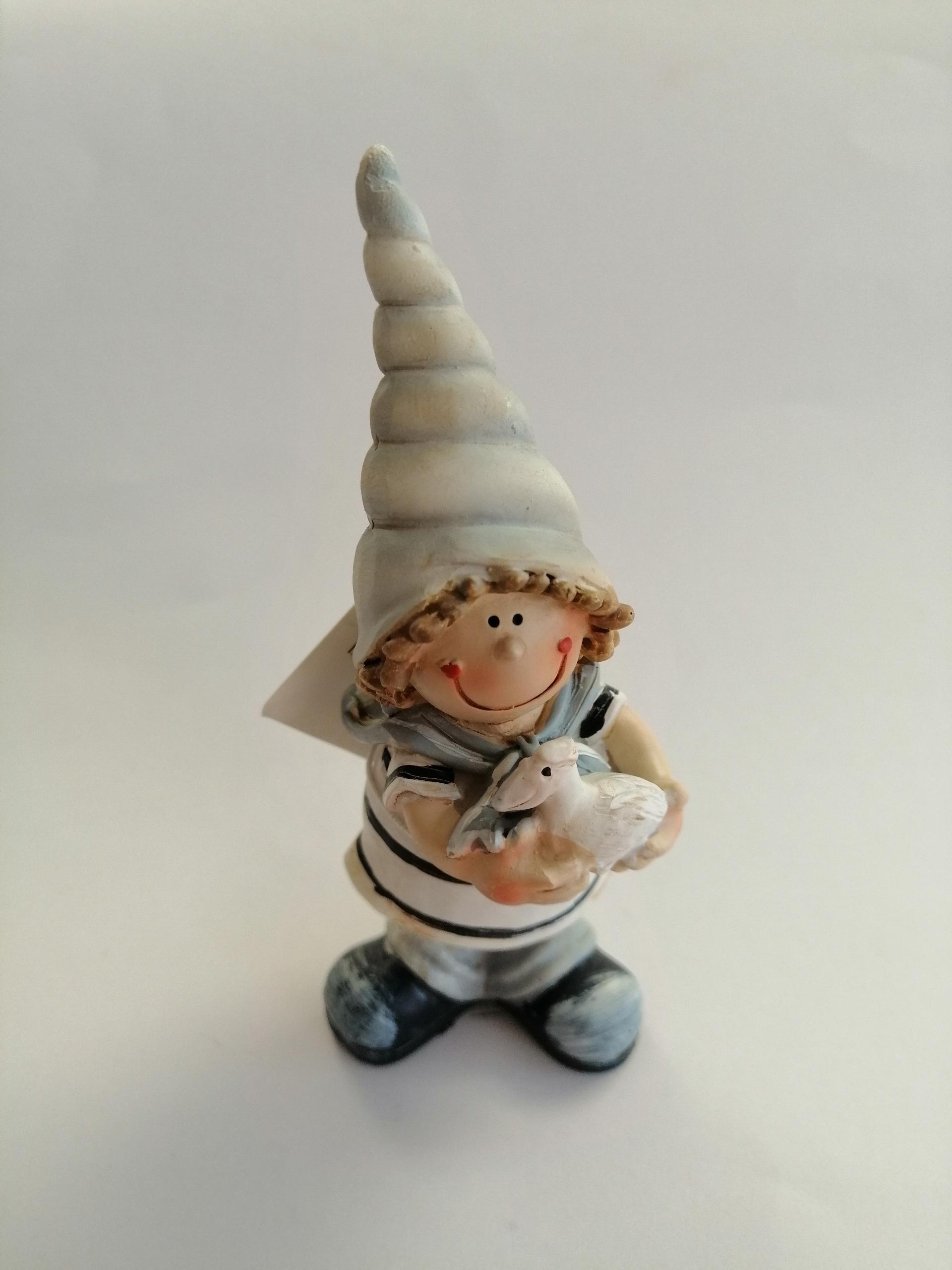 decorazione marinaio buffo con gabbiano marianne hobby resina 11cm x 4 cm