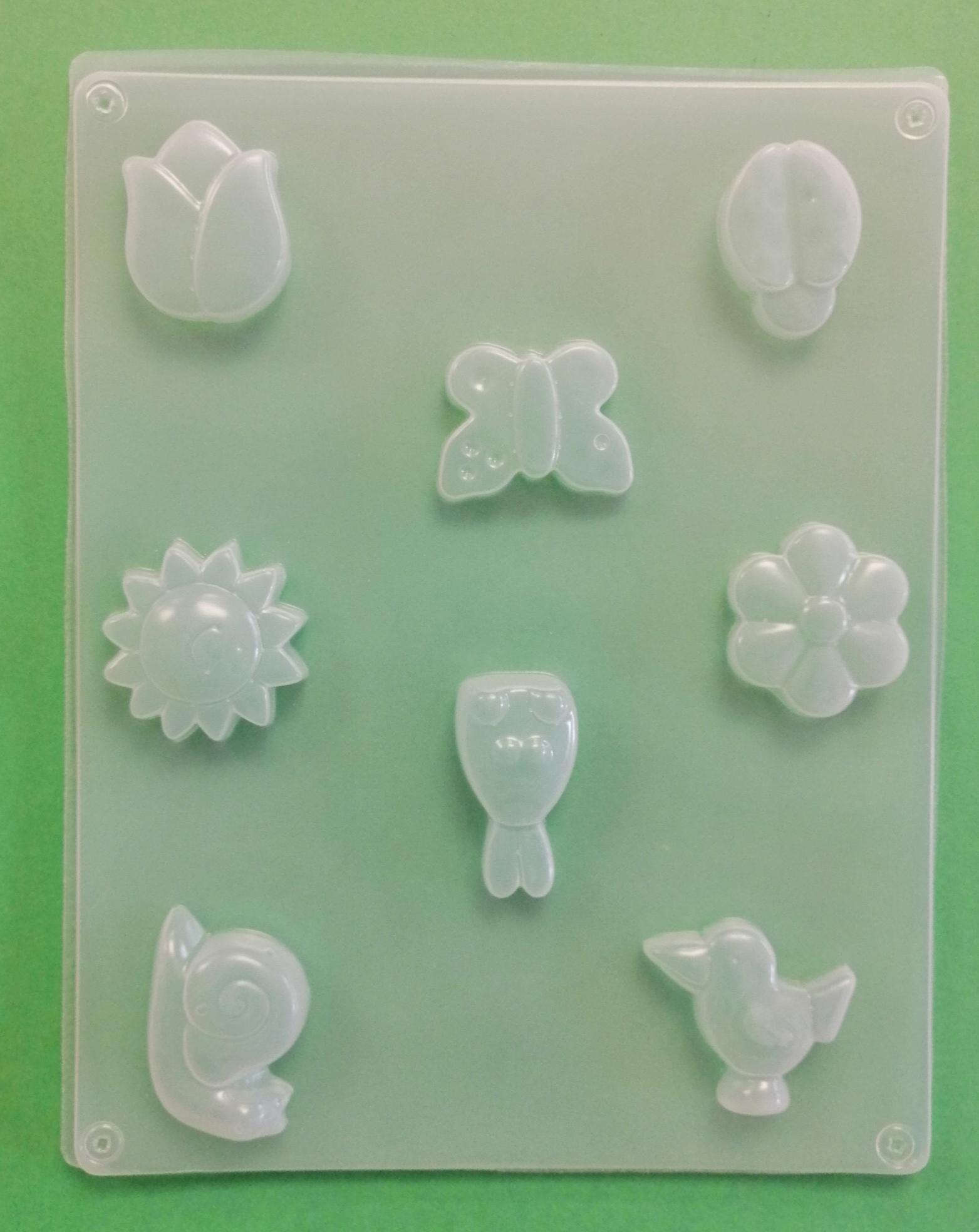 Stampo LDPE per colata fiori e animali primavera e pasqua rayher 23,2x18,3cm