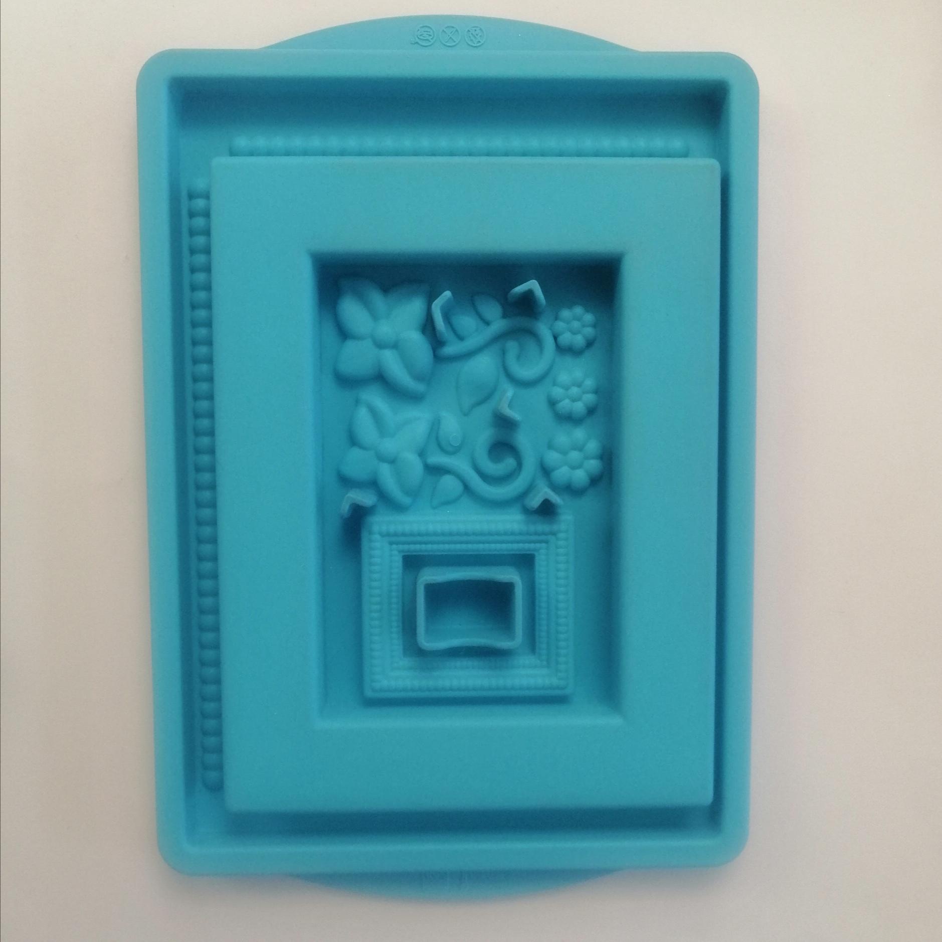Stampo in silicone a forma di cornice con decori gedeo 20 x 30 cm