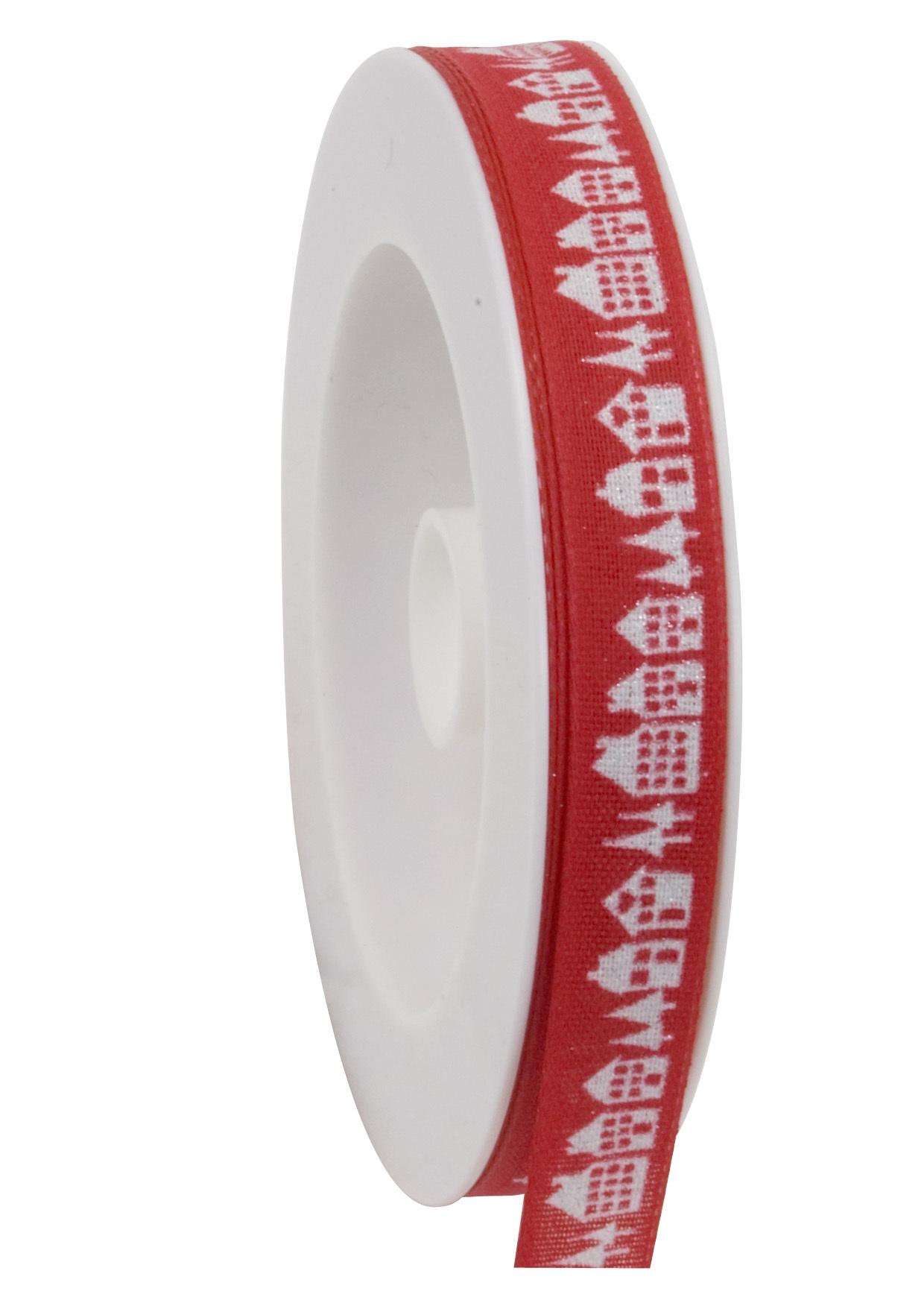 nastro rosso con case bianche Goldina 15 mm x 1 mt
