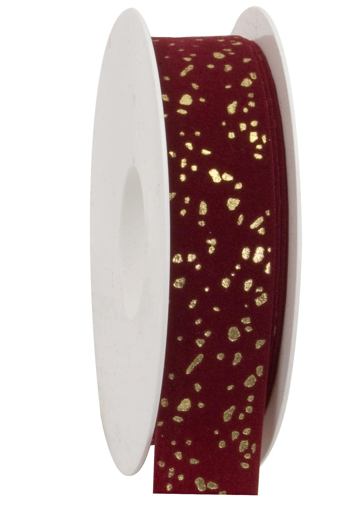 nastro kardinal  in velluto maculato oro Goldina 25mm x1mt