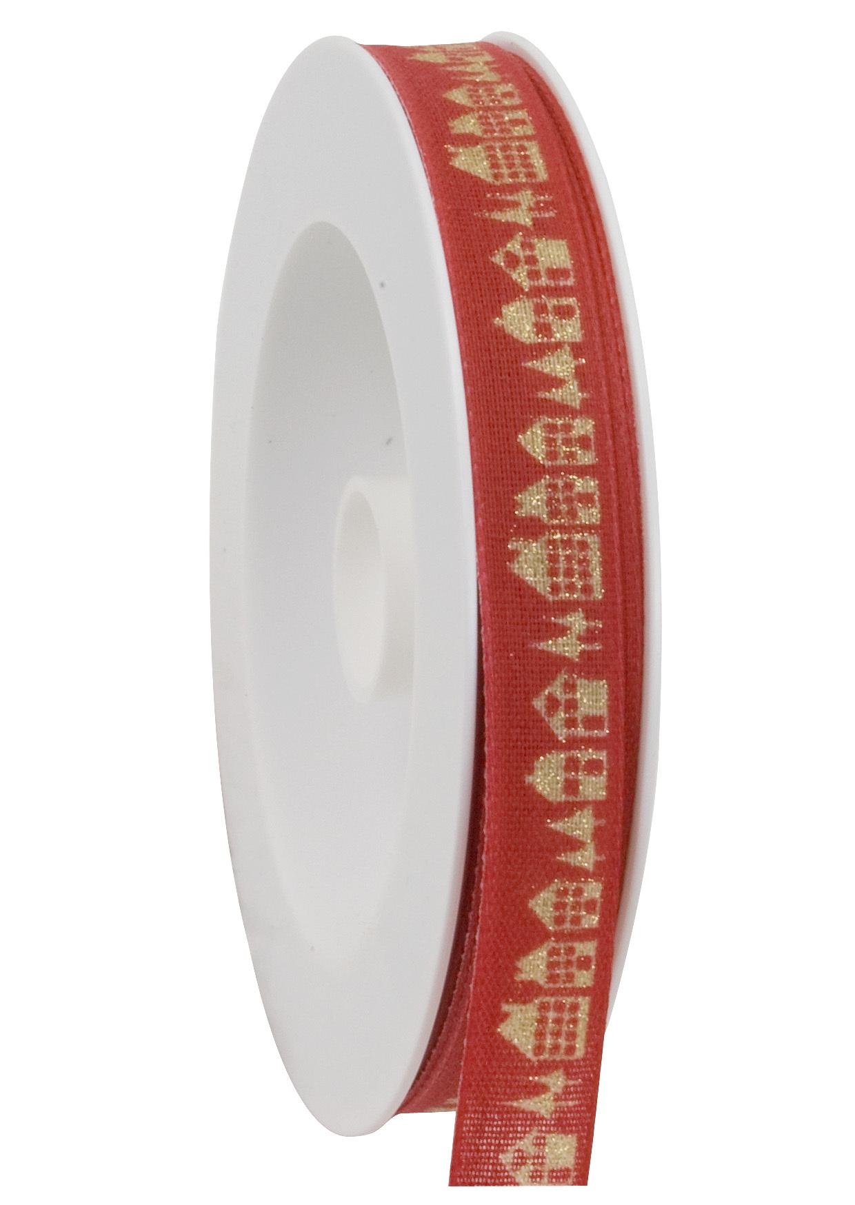 nastro rosso con case rosse Goldina 15 mm x 1 mt