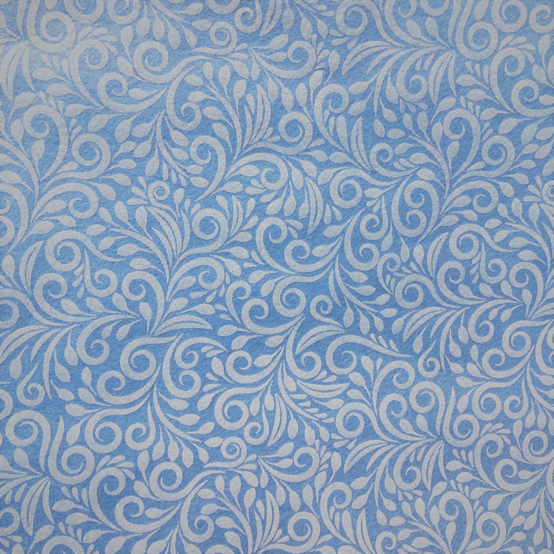 Pannolenci azzurro con foglie celesti stafil 90x50cm