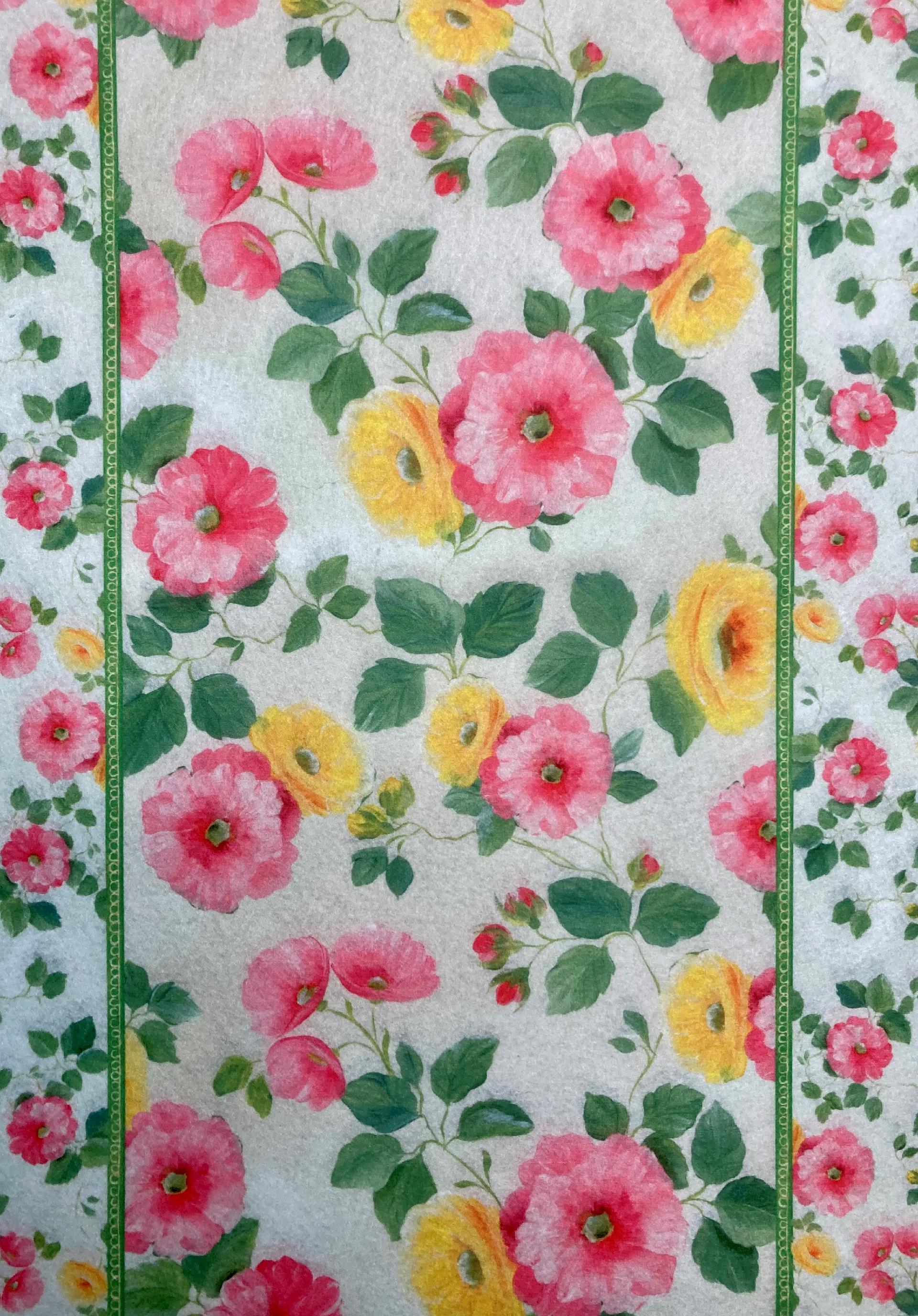 Feltro Decor fiori  Stamperia  1 mm Spessore - H 70 x L 50 cm
