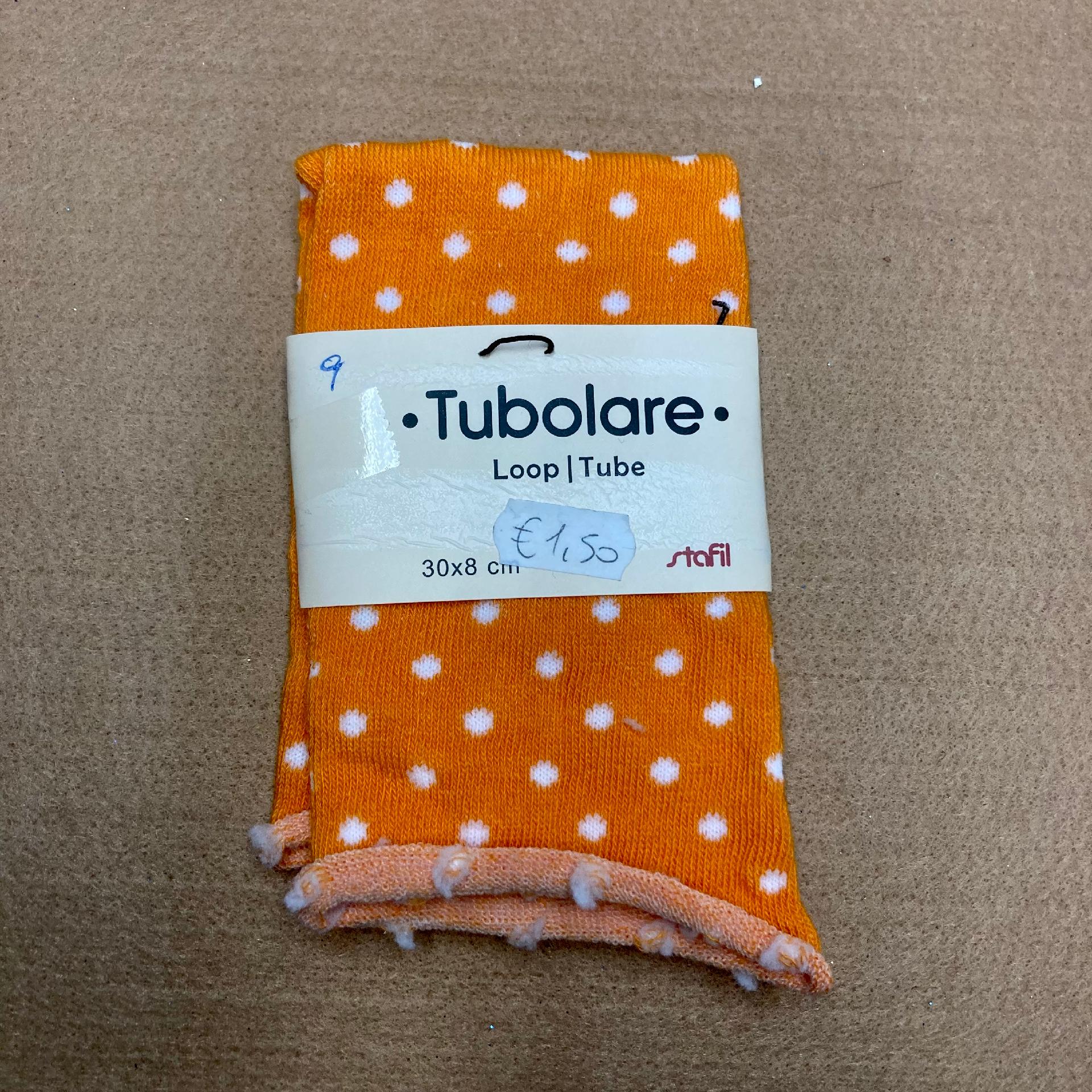 Tubolare Loop Arancio con pois Bianchi Stafil 30x8 cm