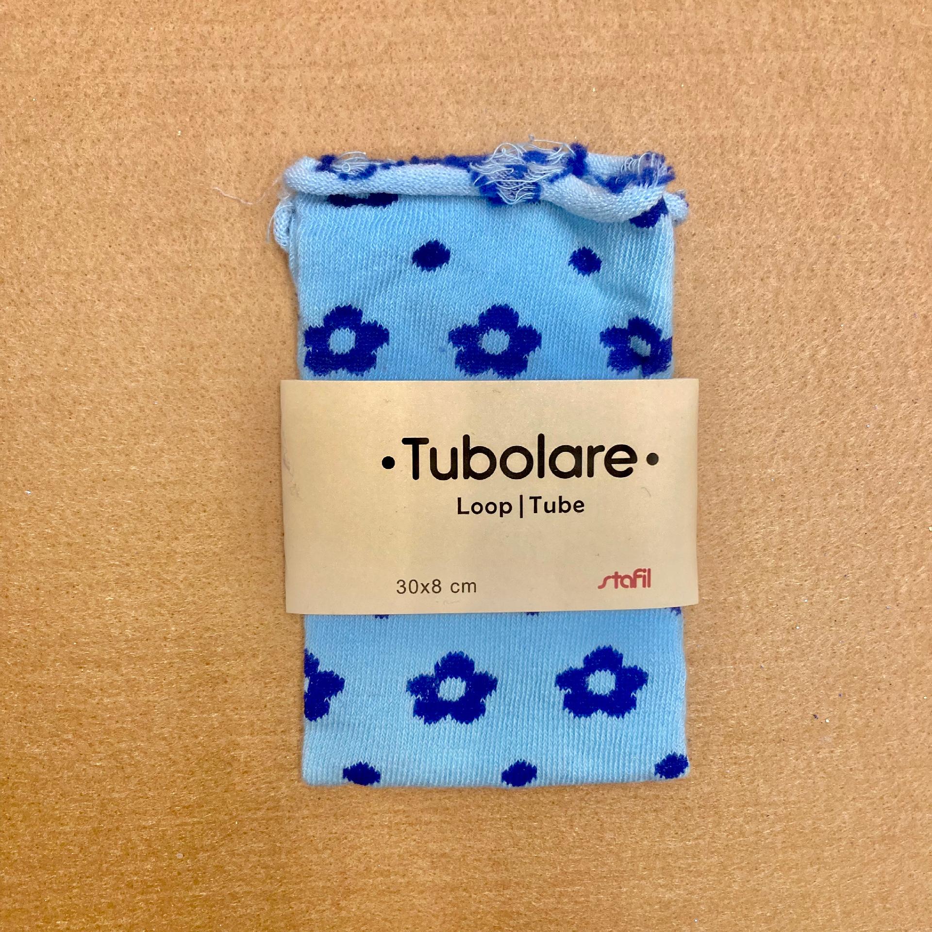 Tubolare Loop azzurro con fiori Blu Stafil 30x8 cm