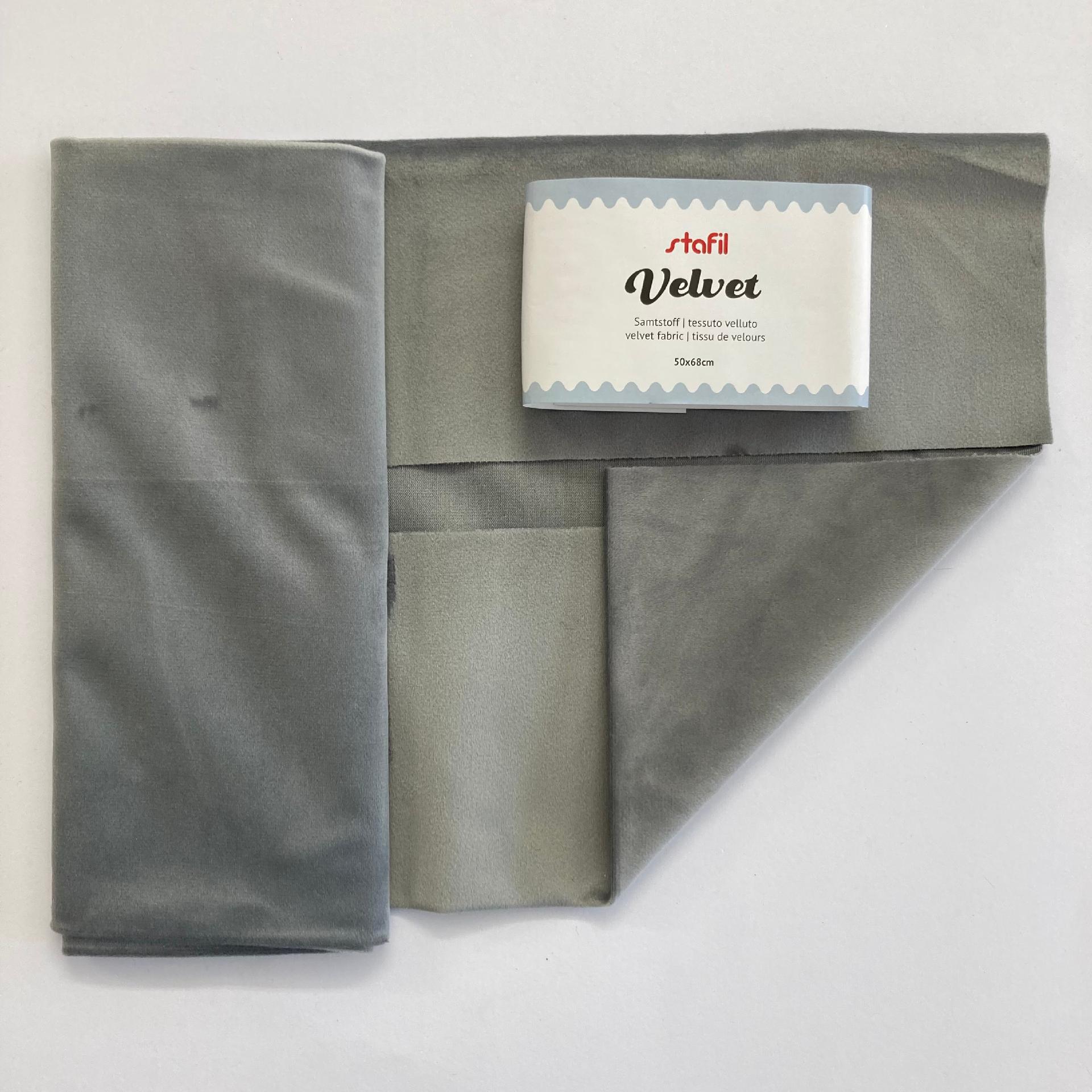Tessuto Velluto Grigio Stafil 50x68 cm