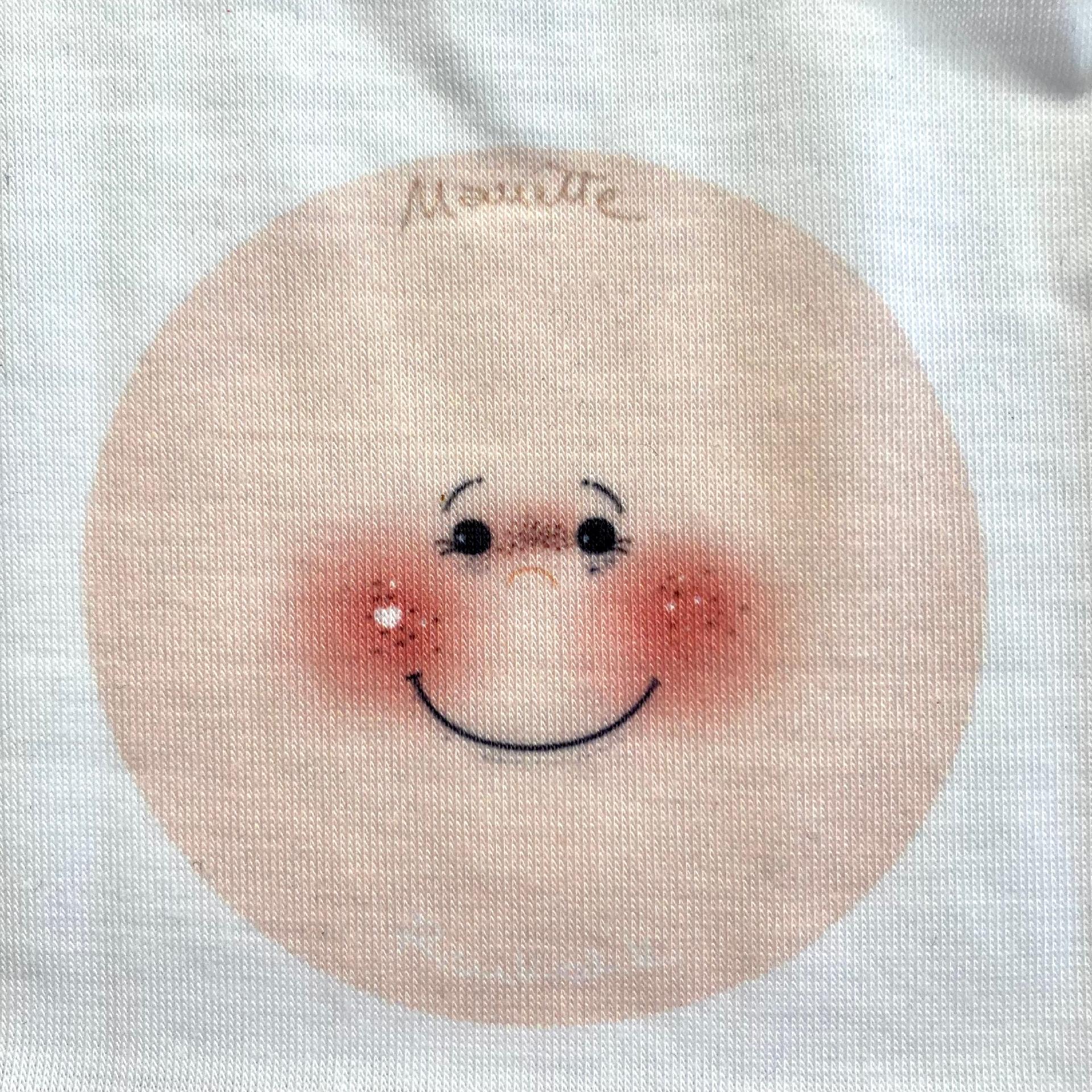 Viso Stampato su Tessuto - Nanette - 3 pezzi Renkalik 7,5 cm