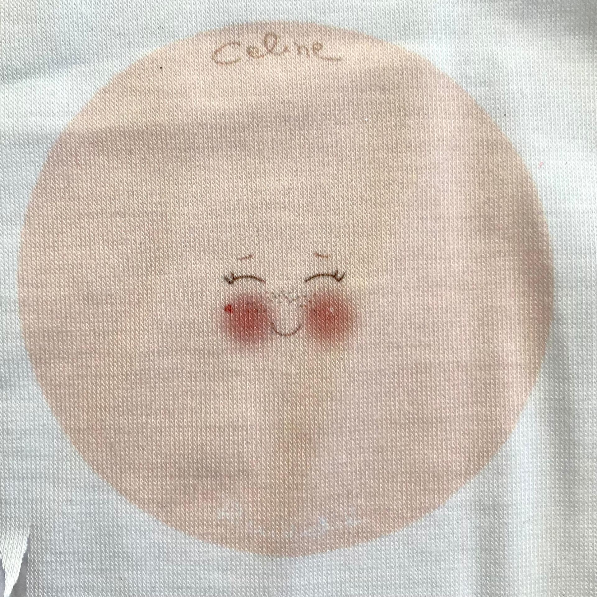 Viso Stampato su Tessuto - Celine - 3 pezzi Renkalik 7,5 cm
