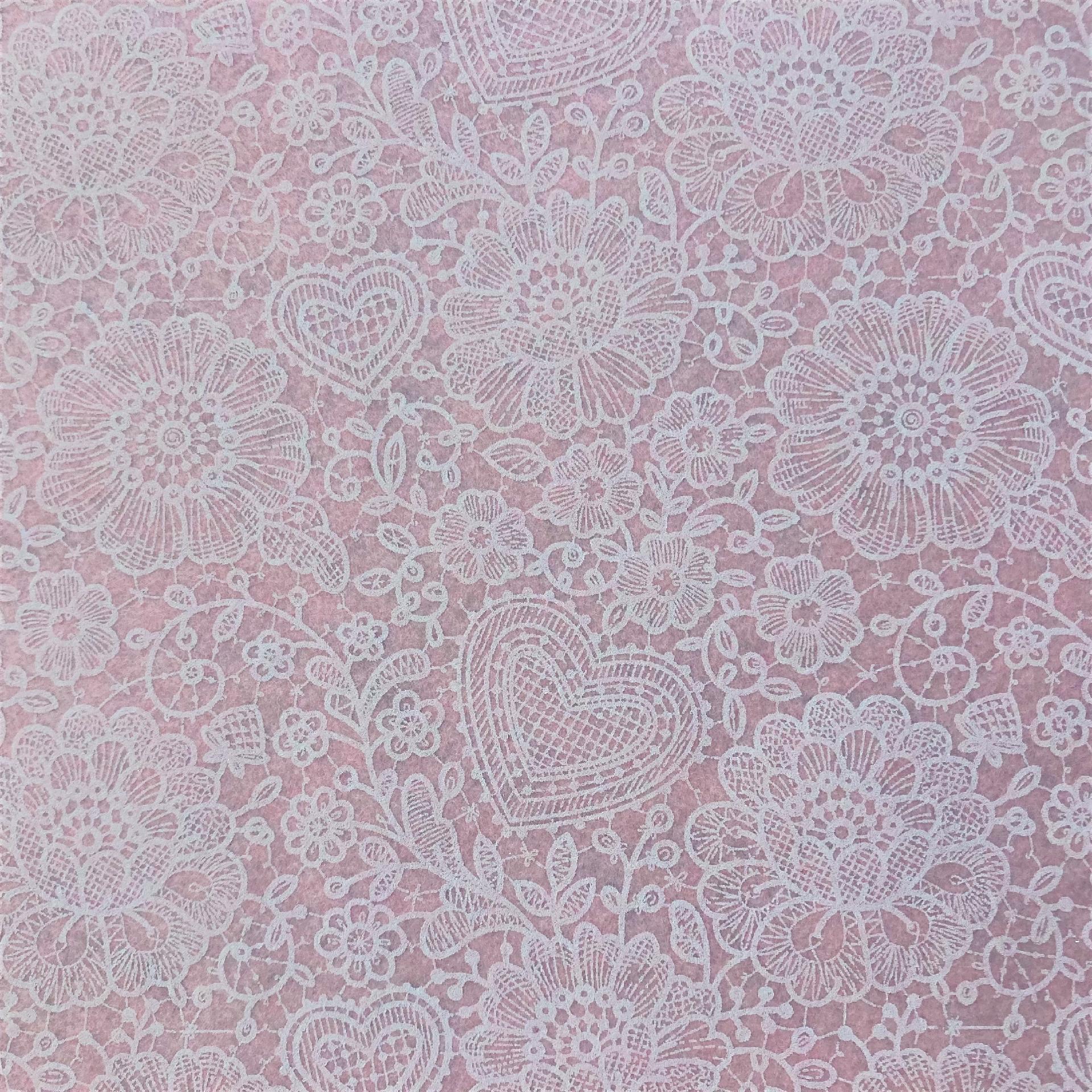 Pannolenci Rosa Effetto Pizzo 1mm Arti e Grafica 90 x 50cm
