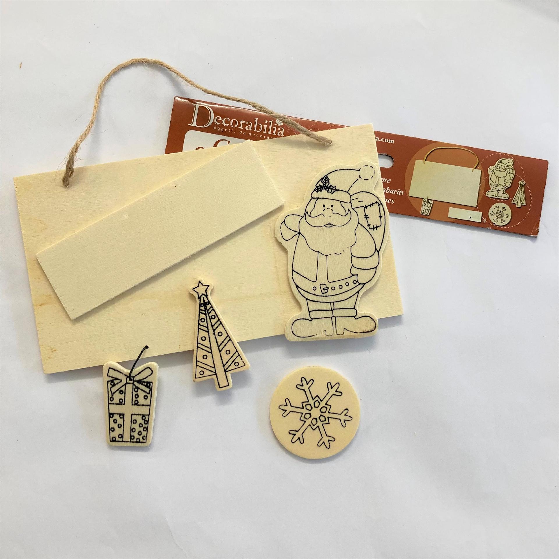 Targhetta con 5 Sagome - Babbo Natale decorabilia contiene 1 targa con 5 siluettes