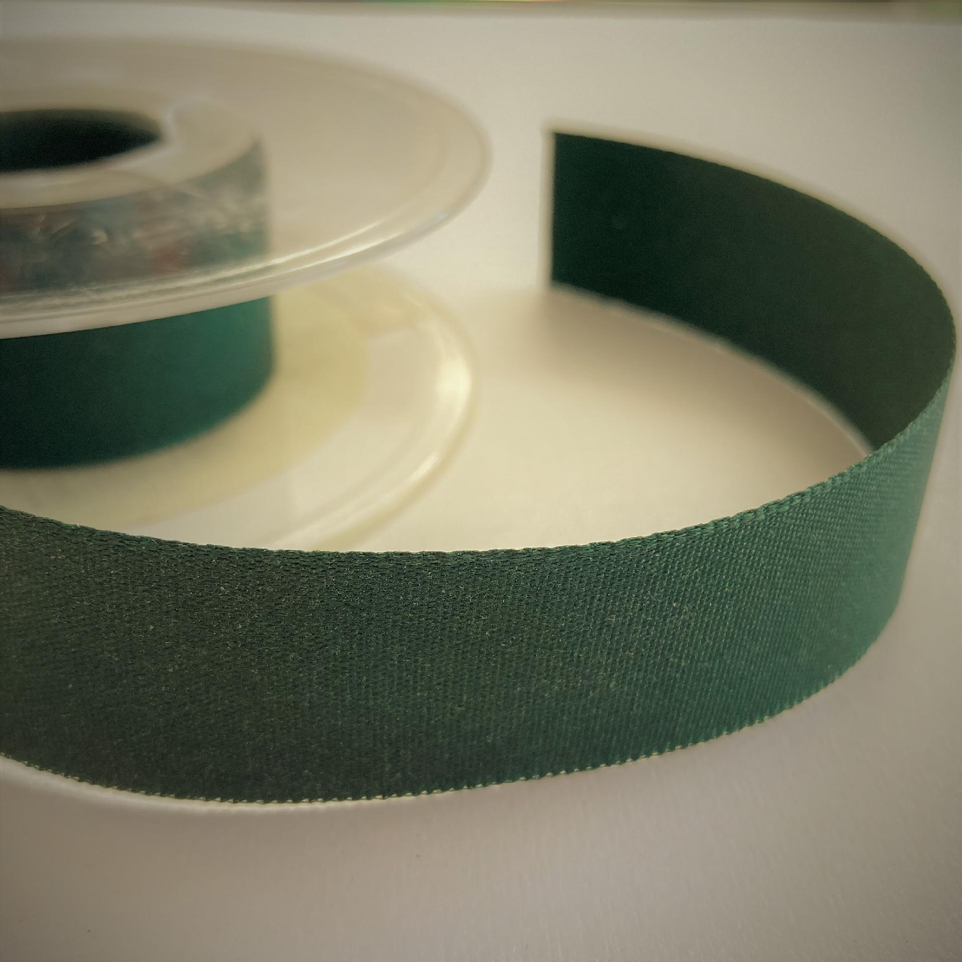 Nastro Rustic Taffeta Verde Bosco  - 38 mm Stafil 25 mm x 1 m