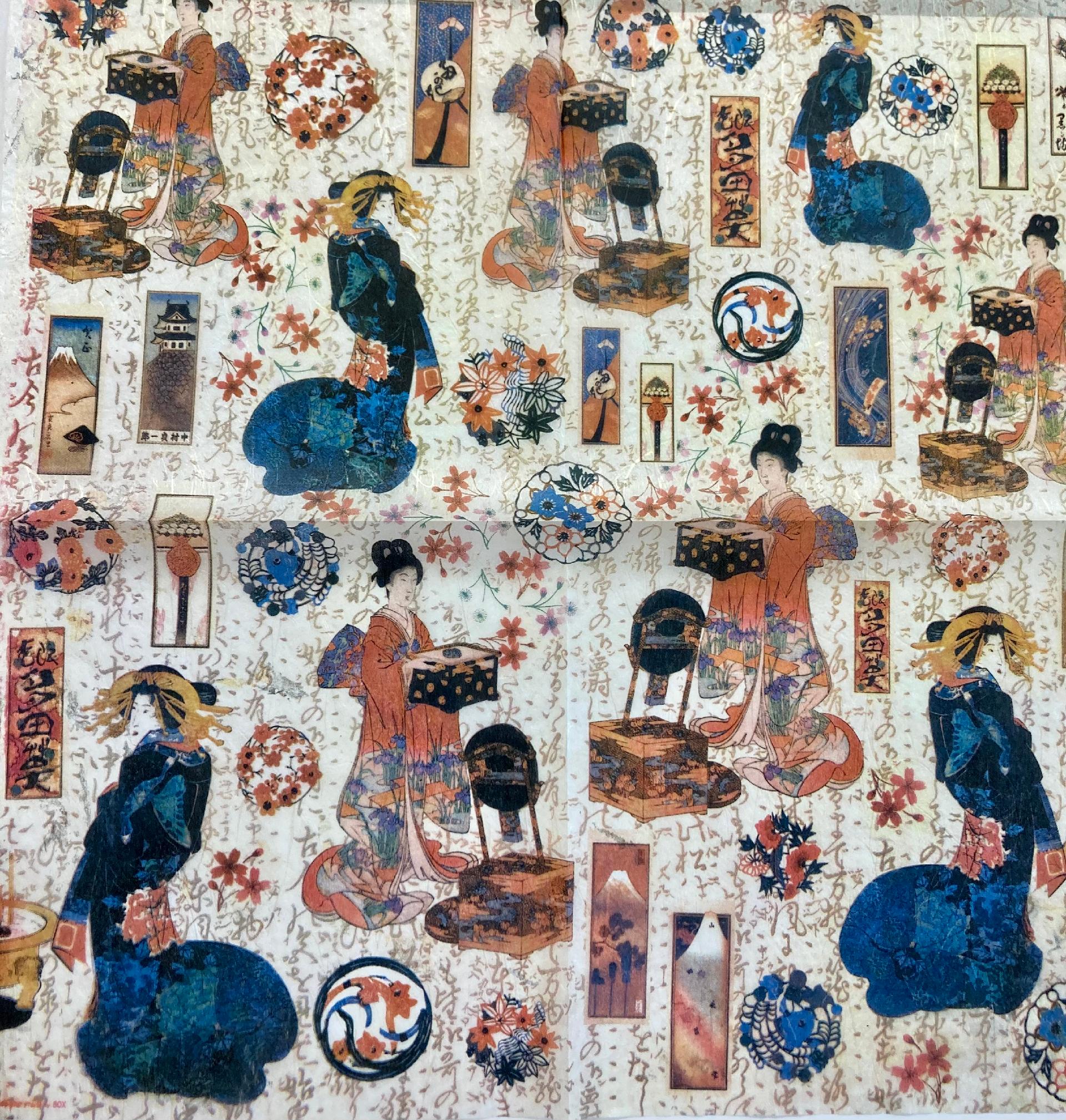 Tovagliolo in carta riso - Geisha stamperia 50 x 50 cm