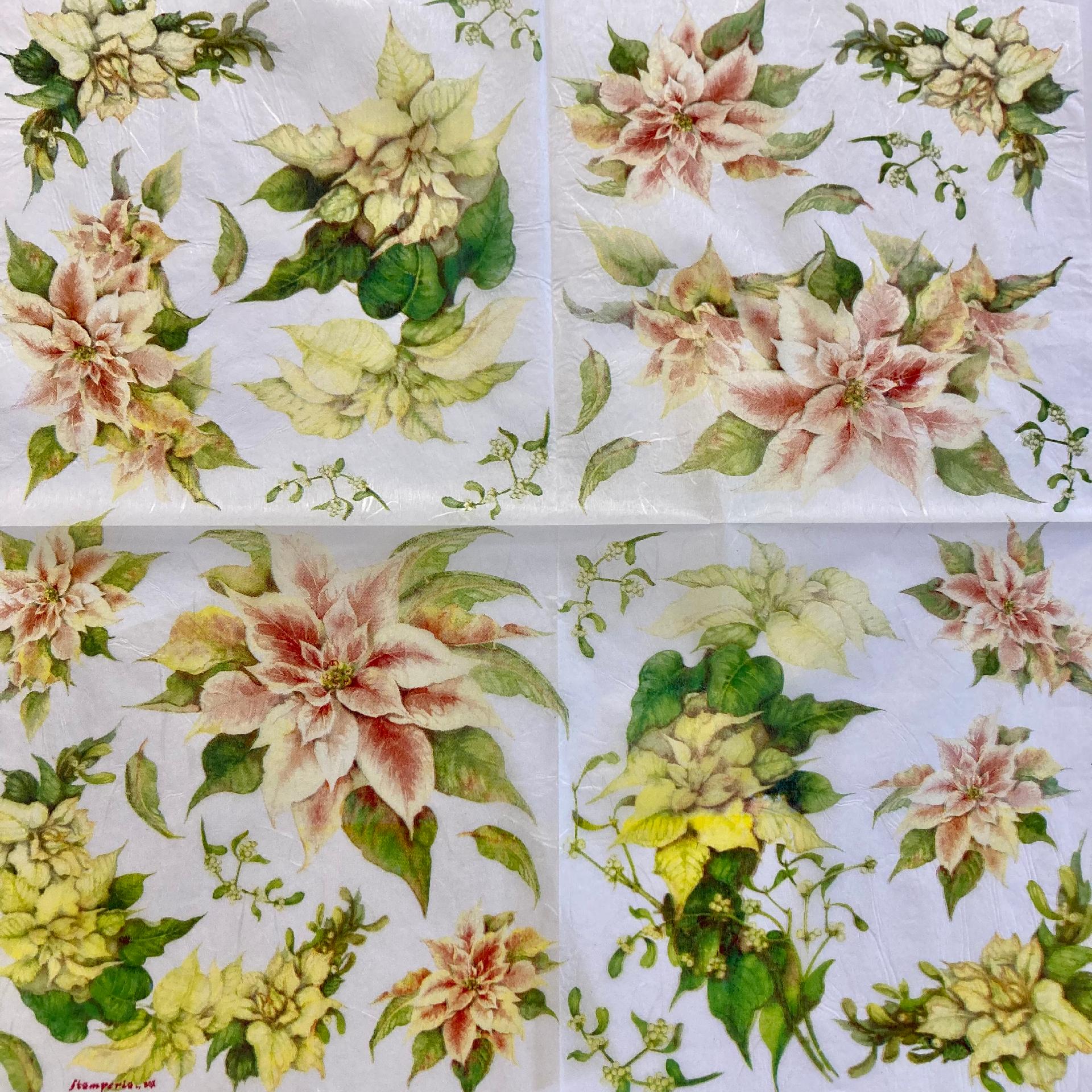 Tovagliolo in carta riso - Piante e Fiori stamperia 50 x 50 cm