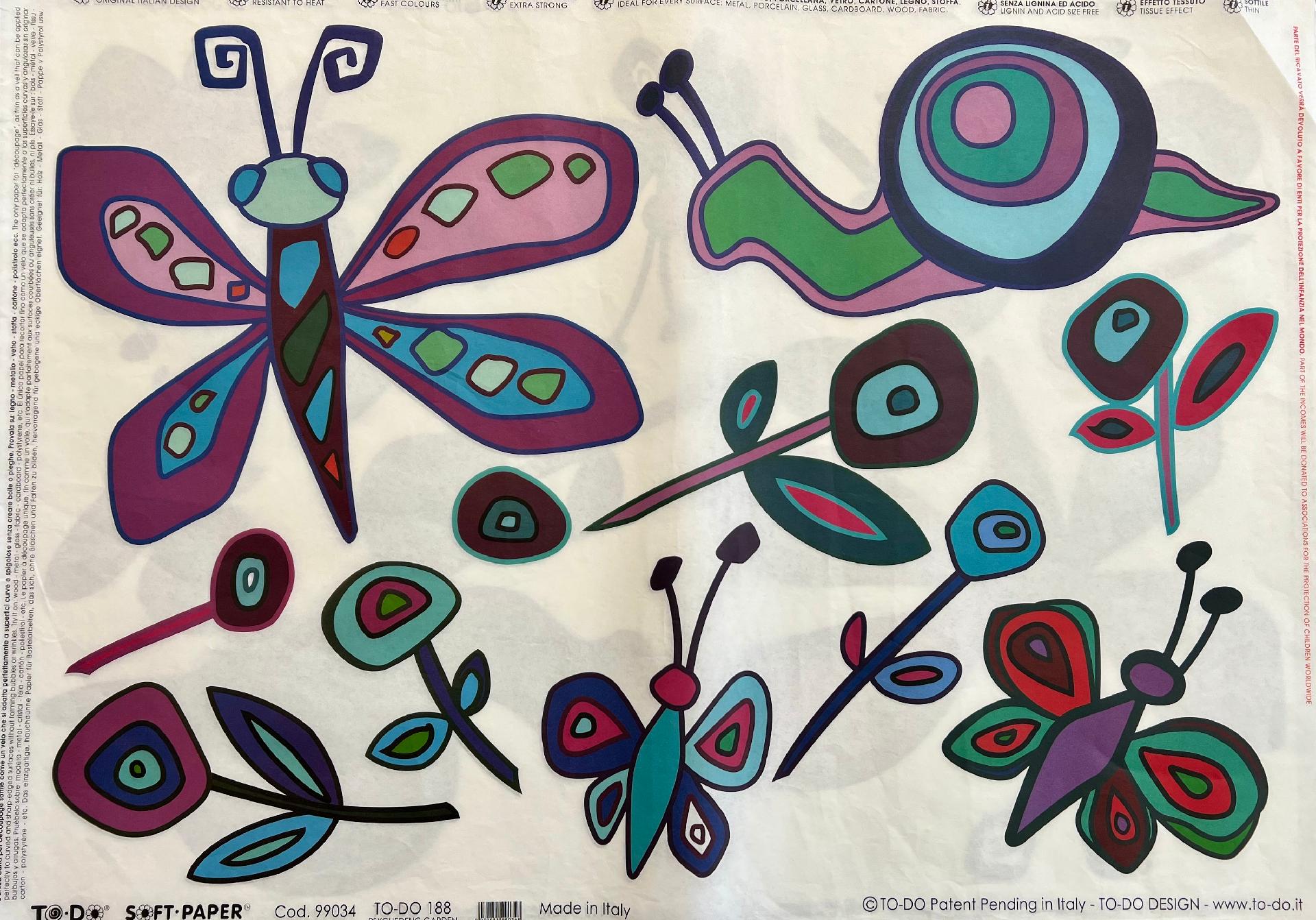 Carta velo - Farfalle e lumache (SC3) TODO Paper Soft 50x70 cm
