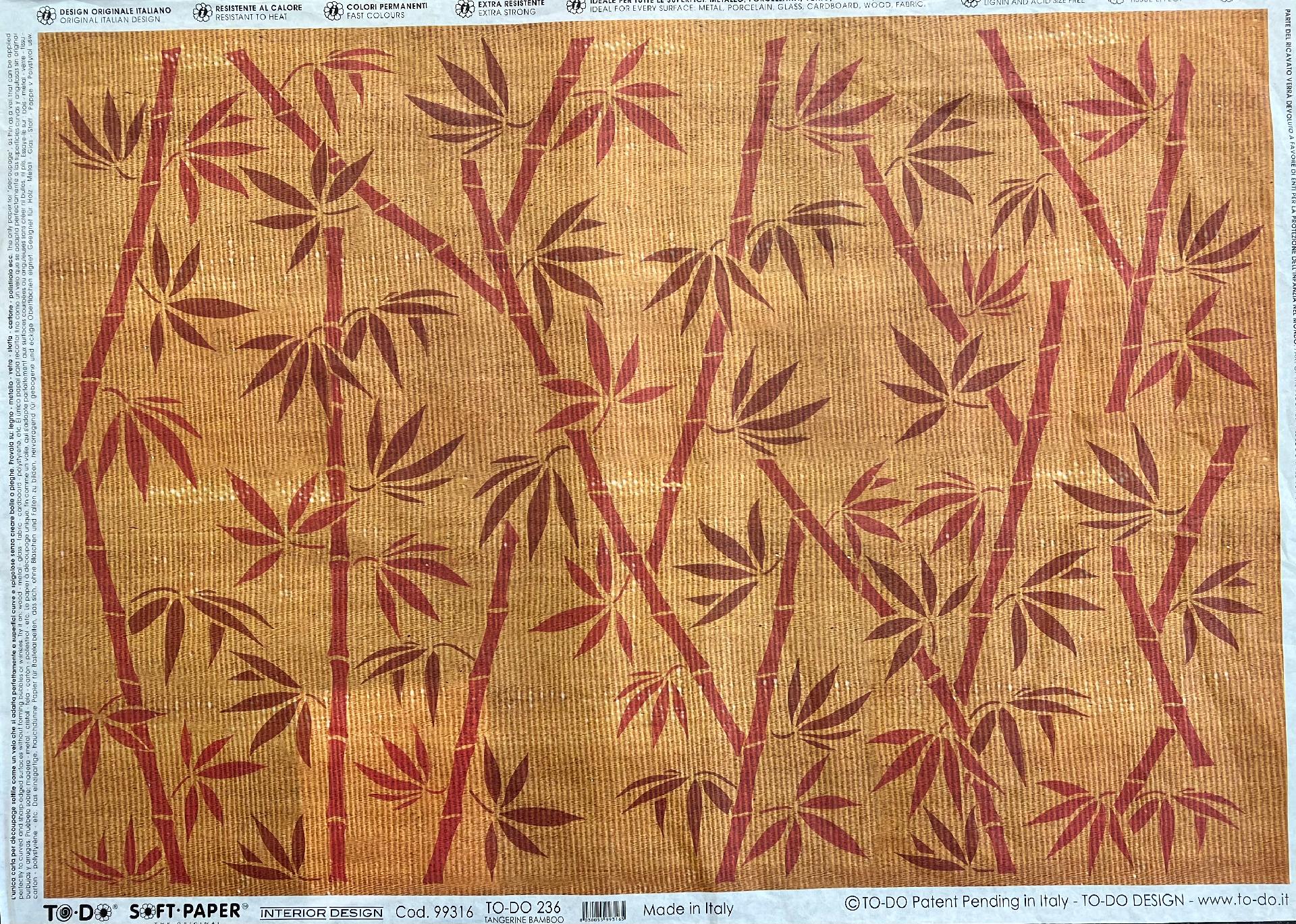 Carta velo - Bamboo su sfondo arancio (SC3) TODO Paper Soft 50x70 cm