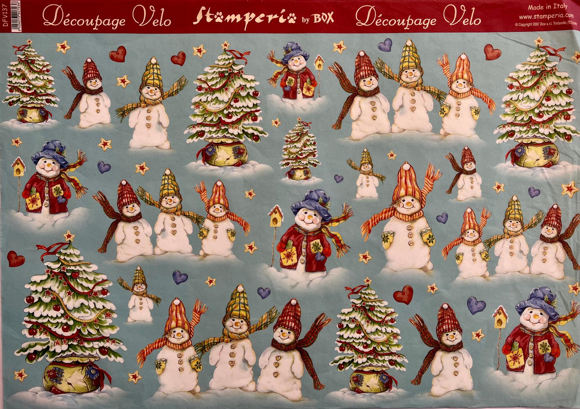 Carta velo - Pupazzi di Neve (SC2) Stamperia 31 x 48 cm