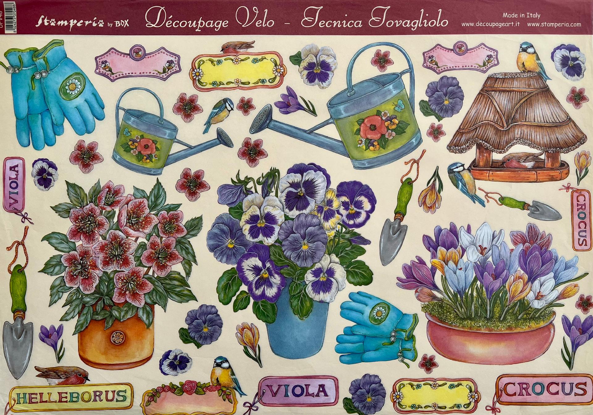 Carta velo - Giardinaggio (sc2) Stamperia 31 x 48 cm