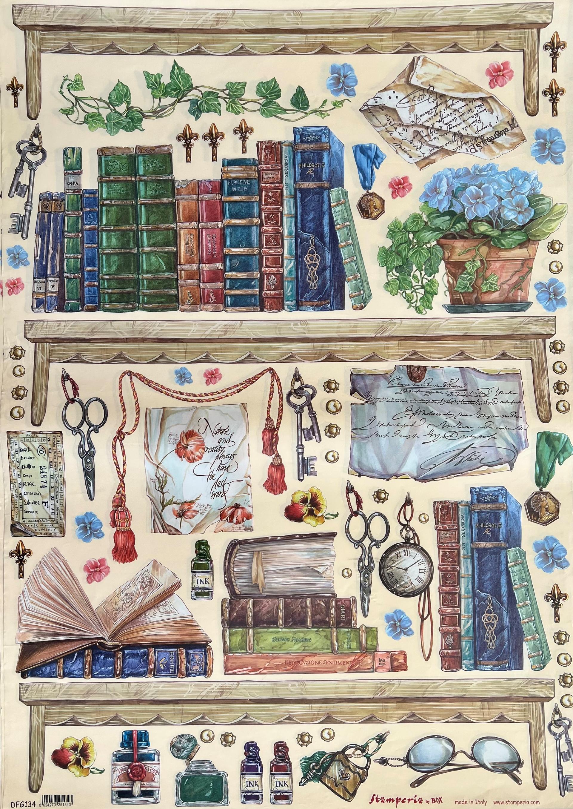 Carta Classic - Ink&Book (sc2) Stamperia 50 x 70 cm