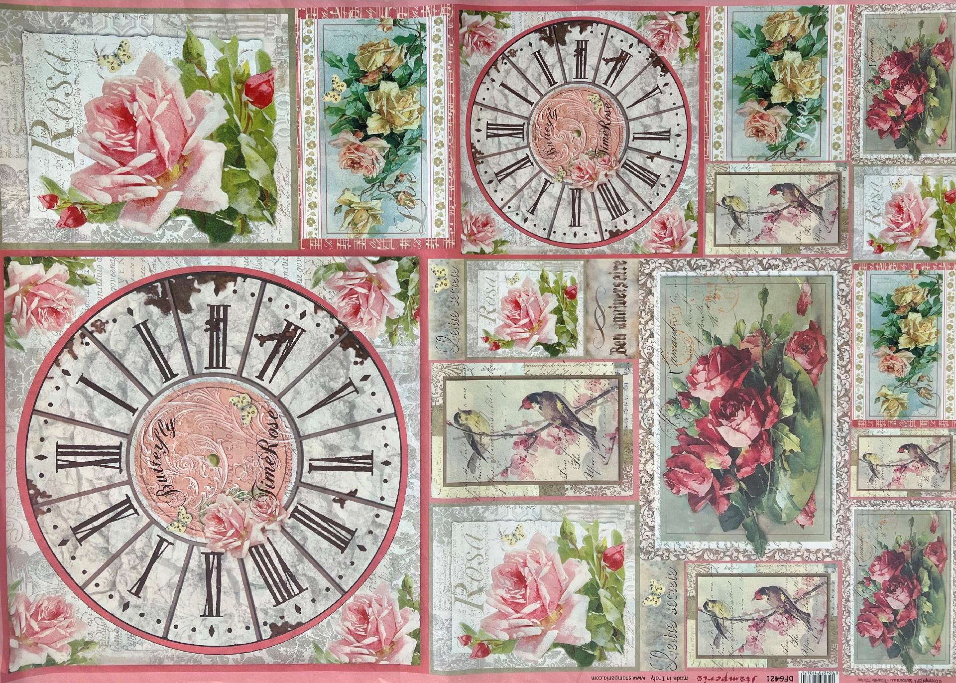 Carta Classic - Butterfly Time Rose (sc2) Stamperia 50x70 cm