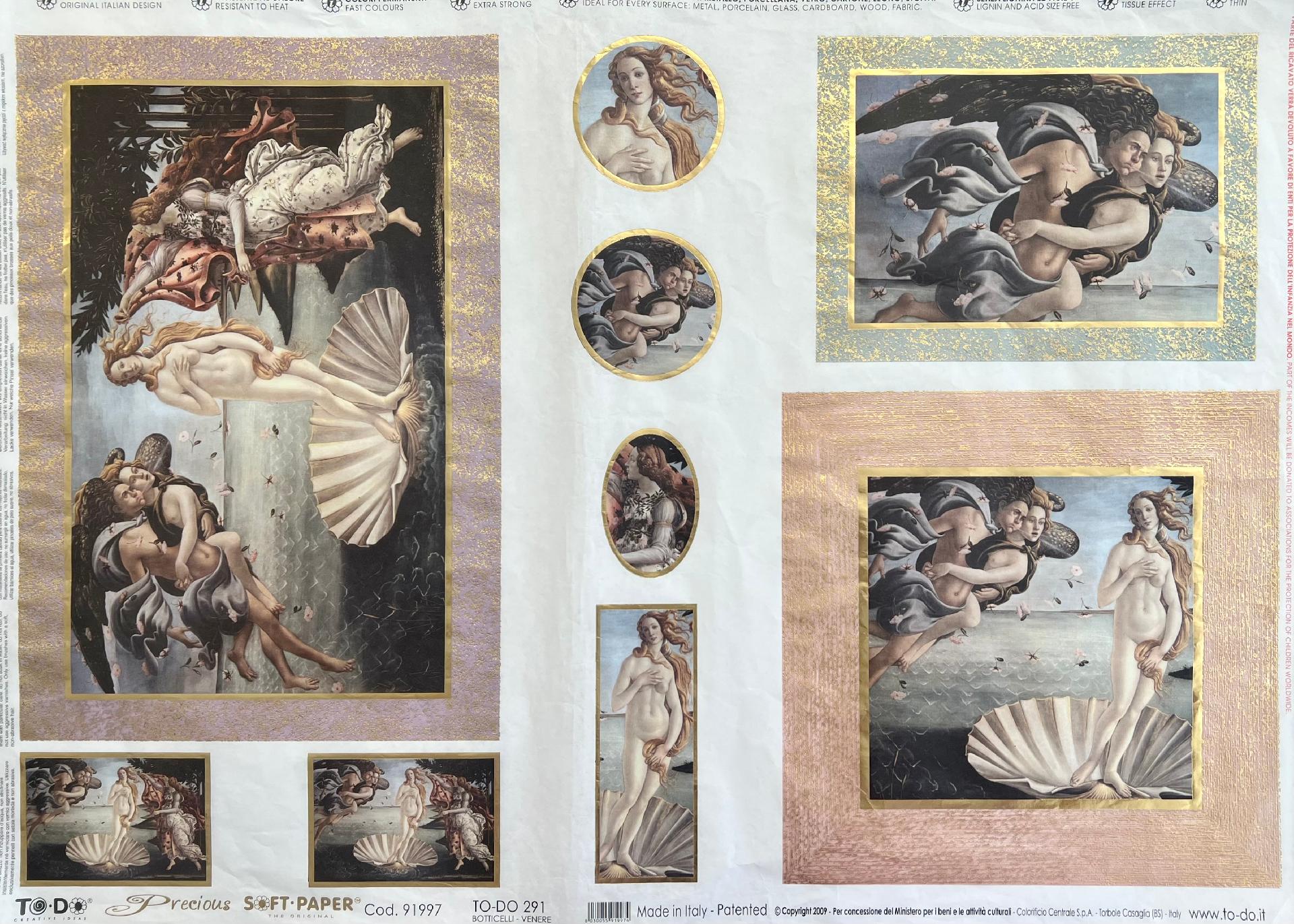 Carta velo - Venere di Botticelli (SC1) TODO Paper Soft 50 x 70 cm