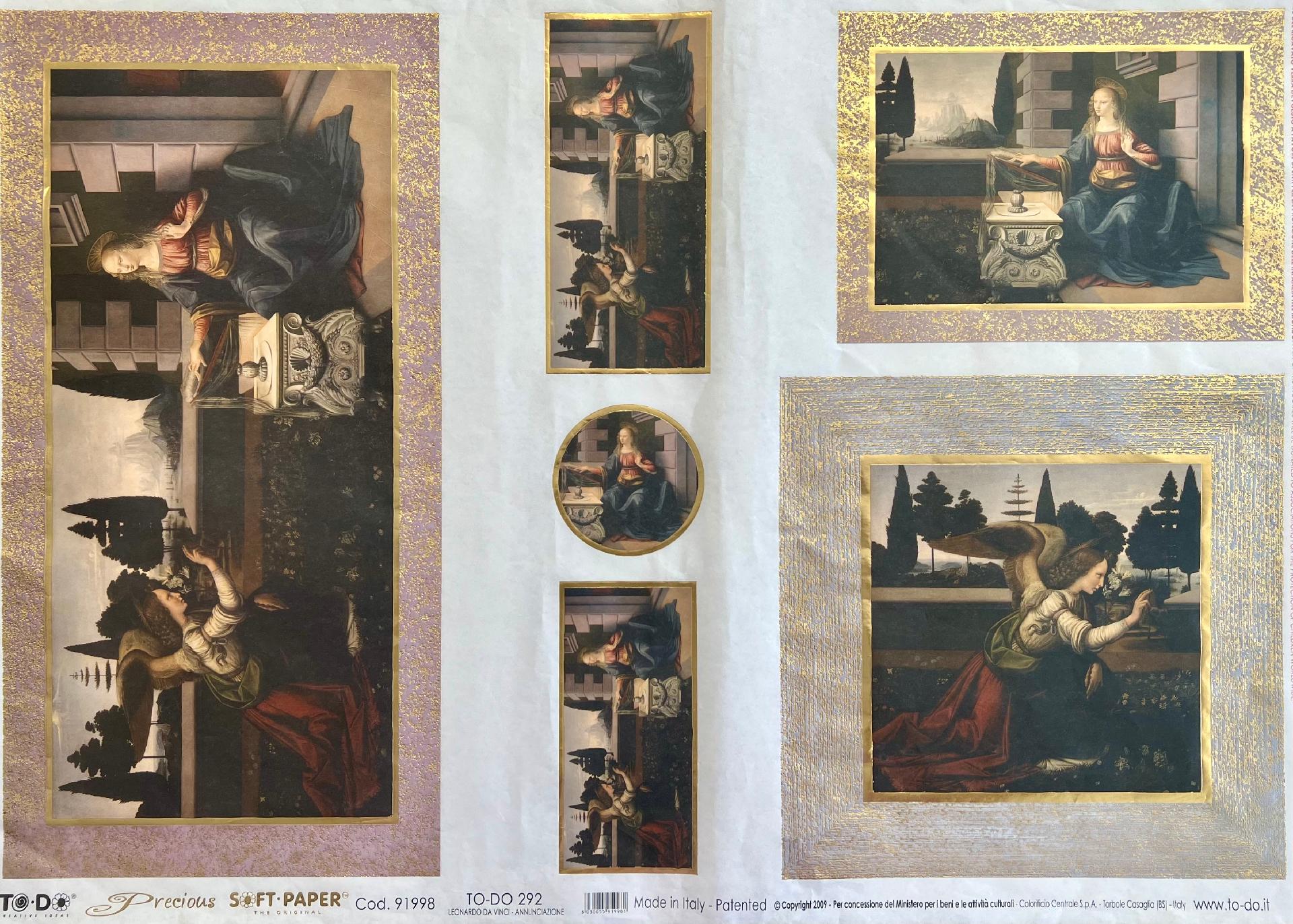 Carta velo - Da Vinci - Annunciazione (SC1) TODO Paper Soft 50 x 70 cm