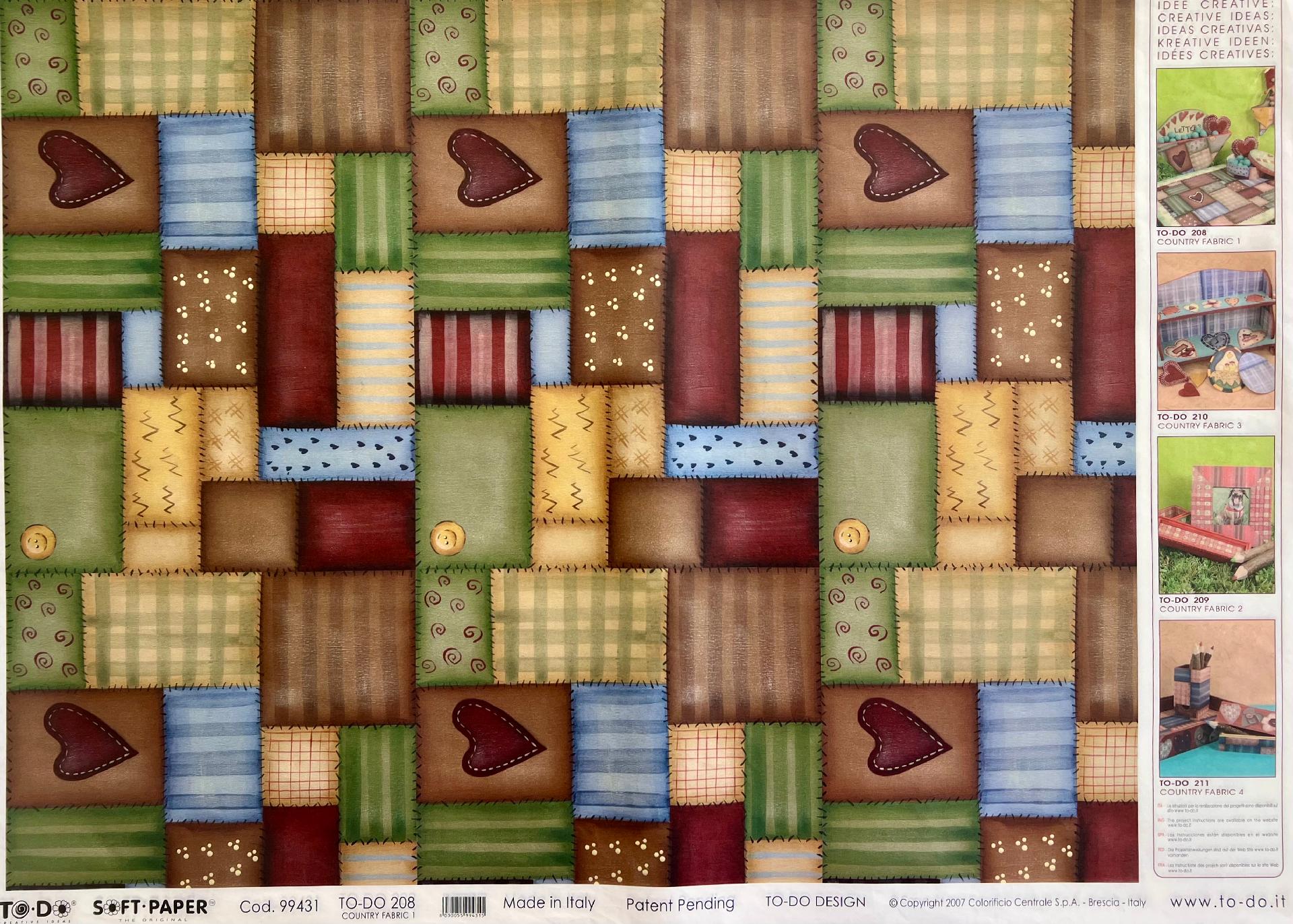 Carta velo - Country Fabric 1 (SC1) TODO Paper Soft 50 x 70 cm