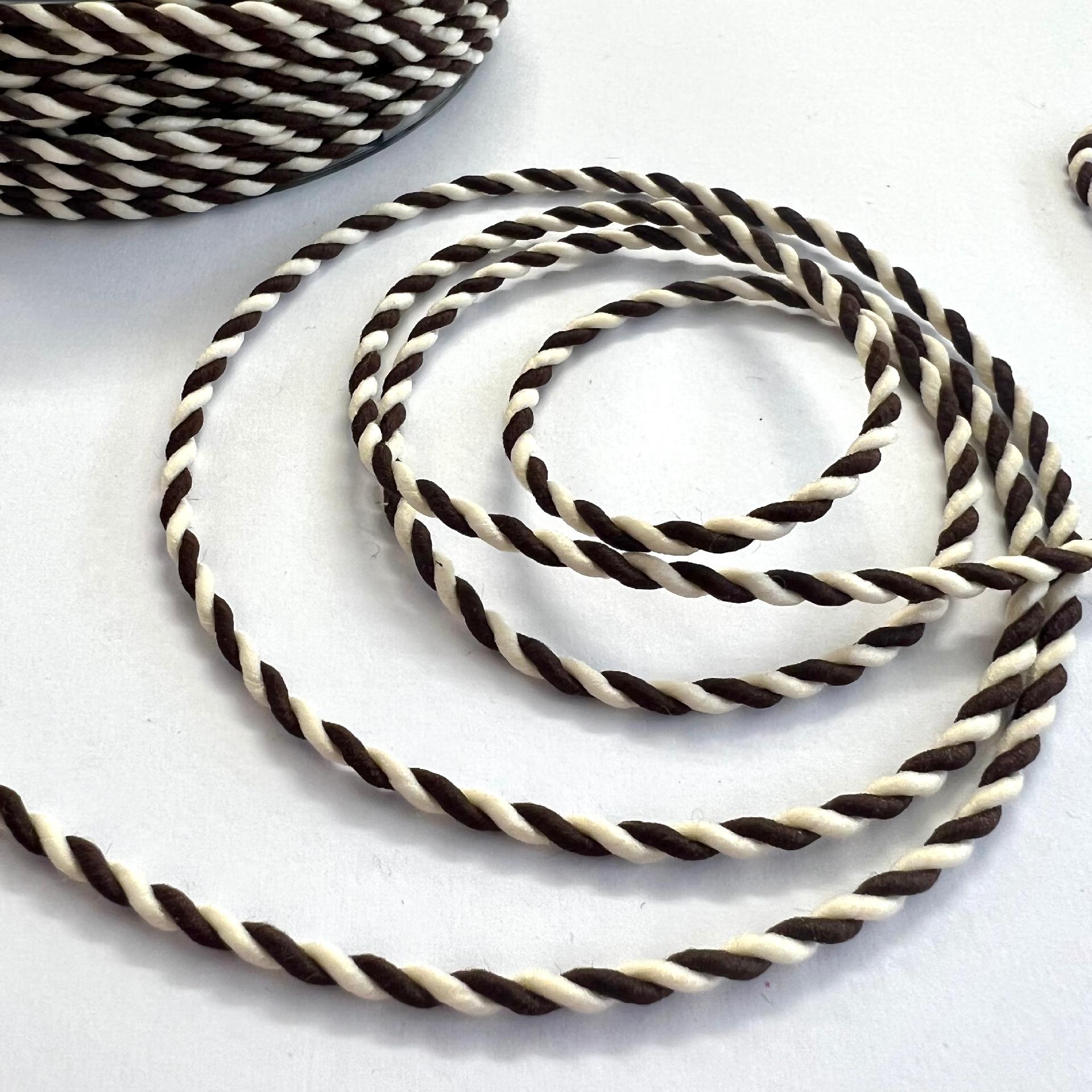 Cordino Marrone e Bianco - 3 mm GoldiDecor 3 mm x 1 mt