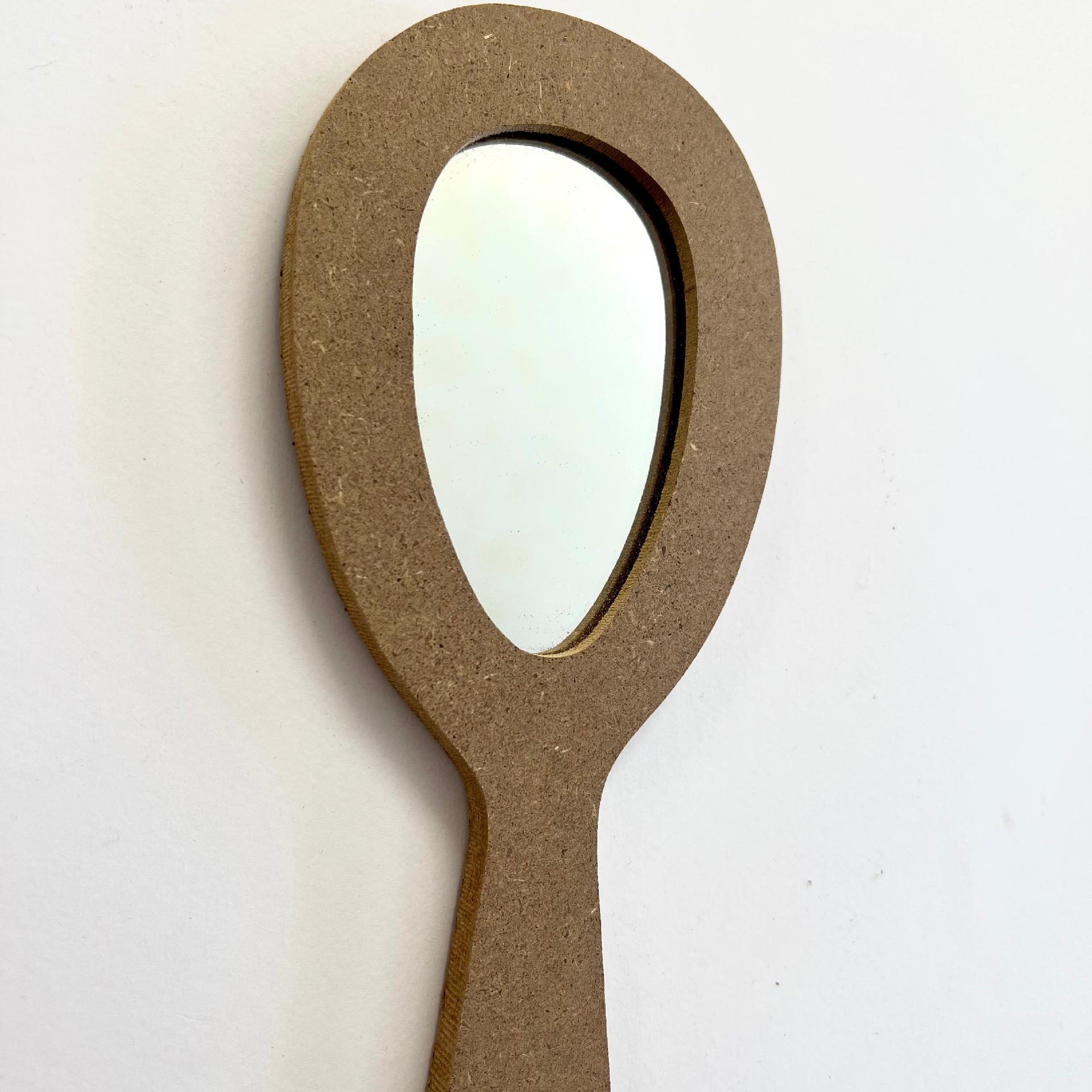 Specchio con Manico in legno MDF Stamperia 25 cm x 10 cm - Bagheria  (Palermo)