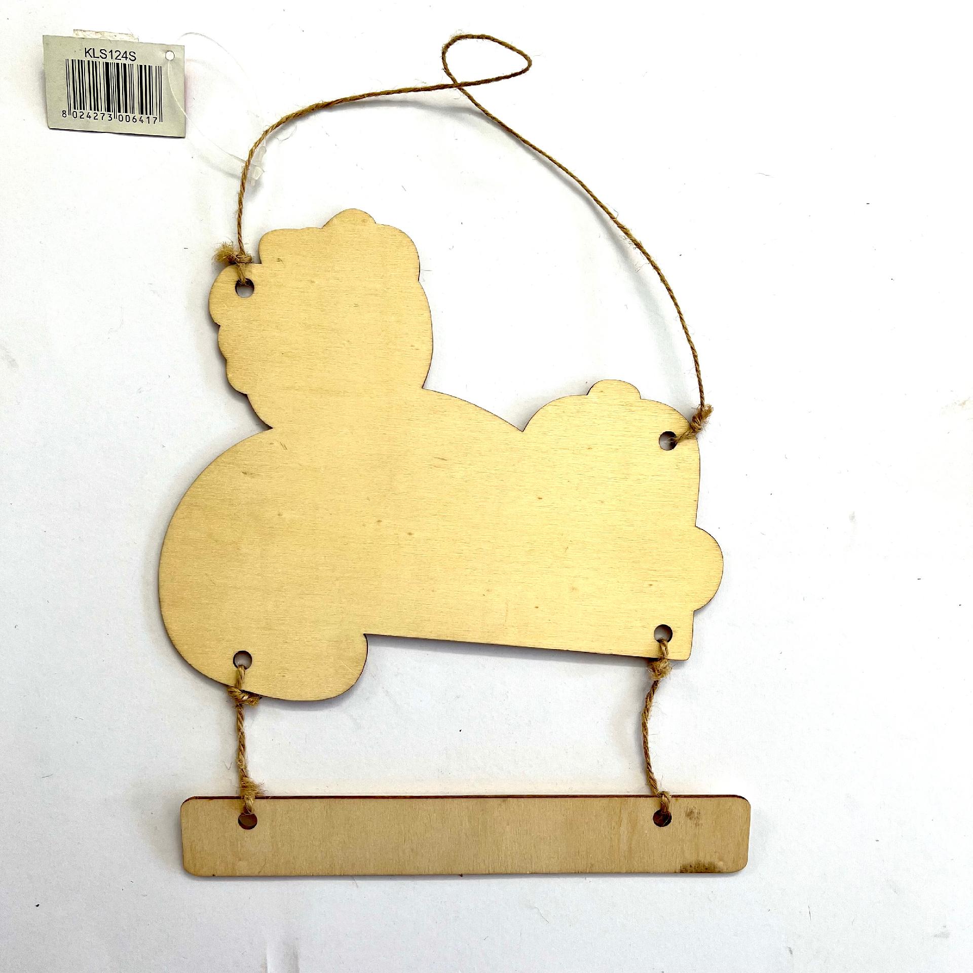 Sagoma in Legno- orsetto con targhetta Stamperia H24 x20 cm