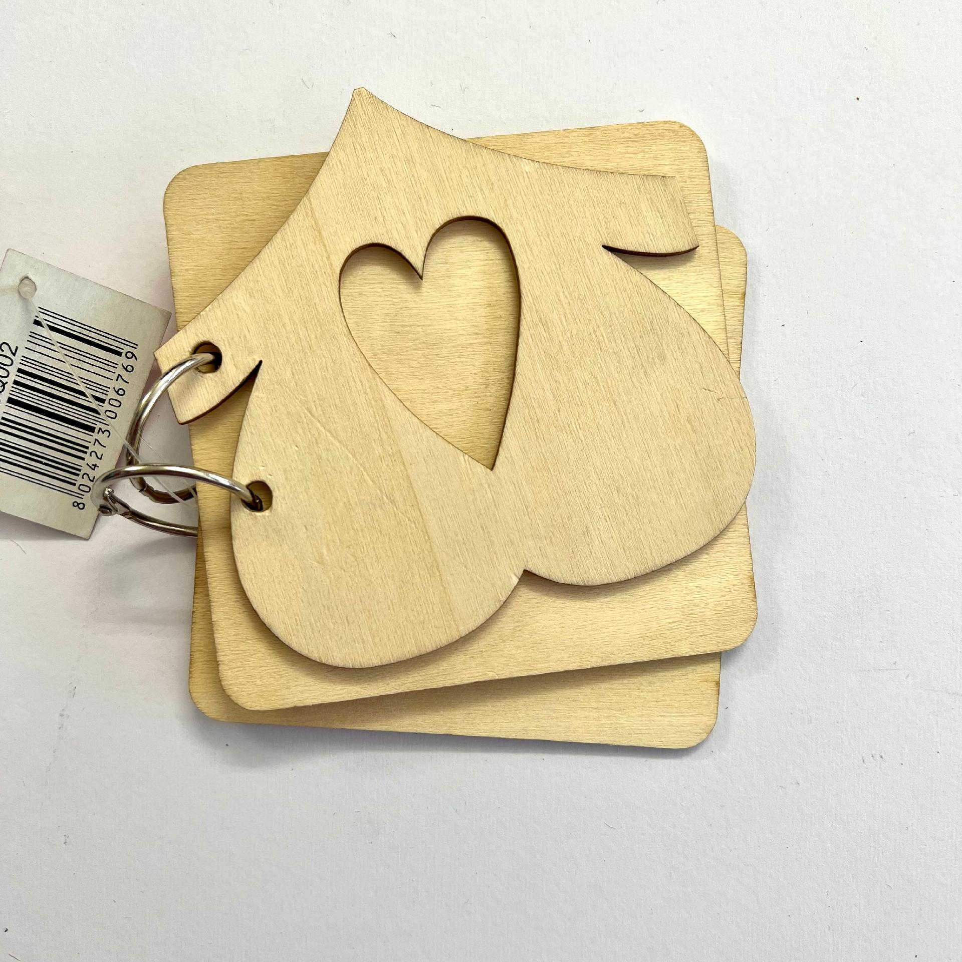 Libricino in Legno con Anelli Stamperia 10 x 10 cm