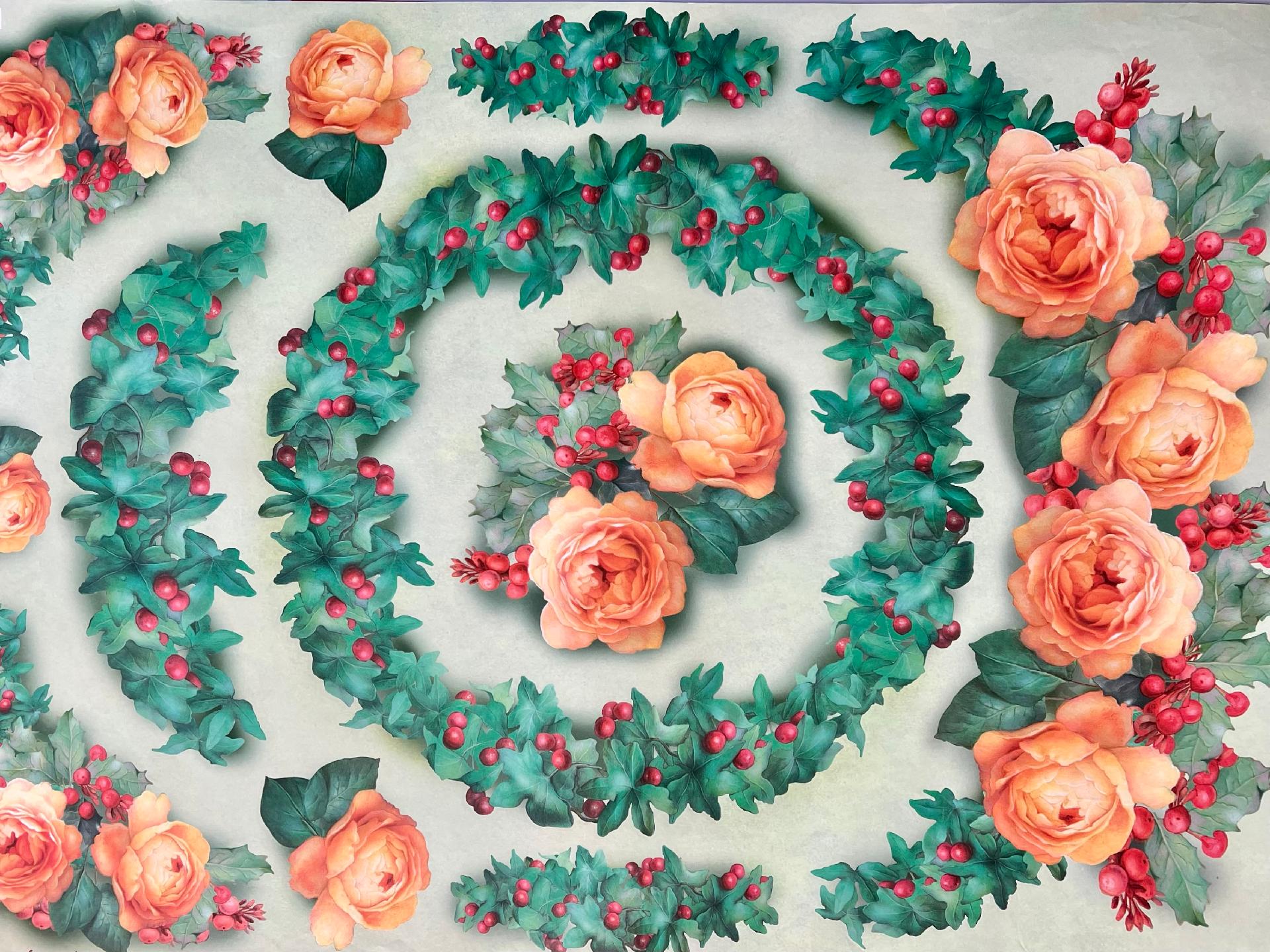 Carta Classic - Vischio e Rose Stamperia 50 x 70 cm