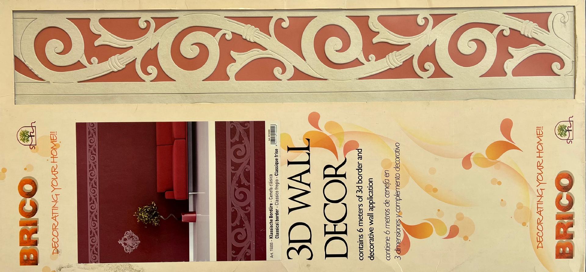 3D Wall Decor - Applicazione per Muri - Fregio Classico Brico 6 metri