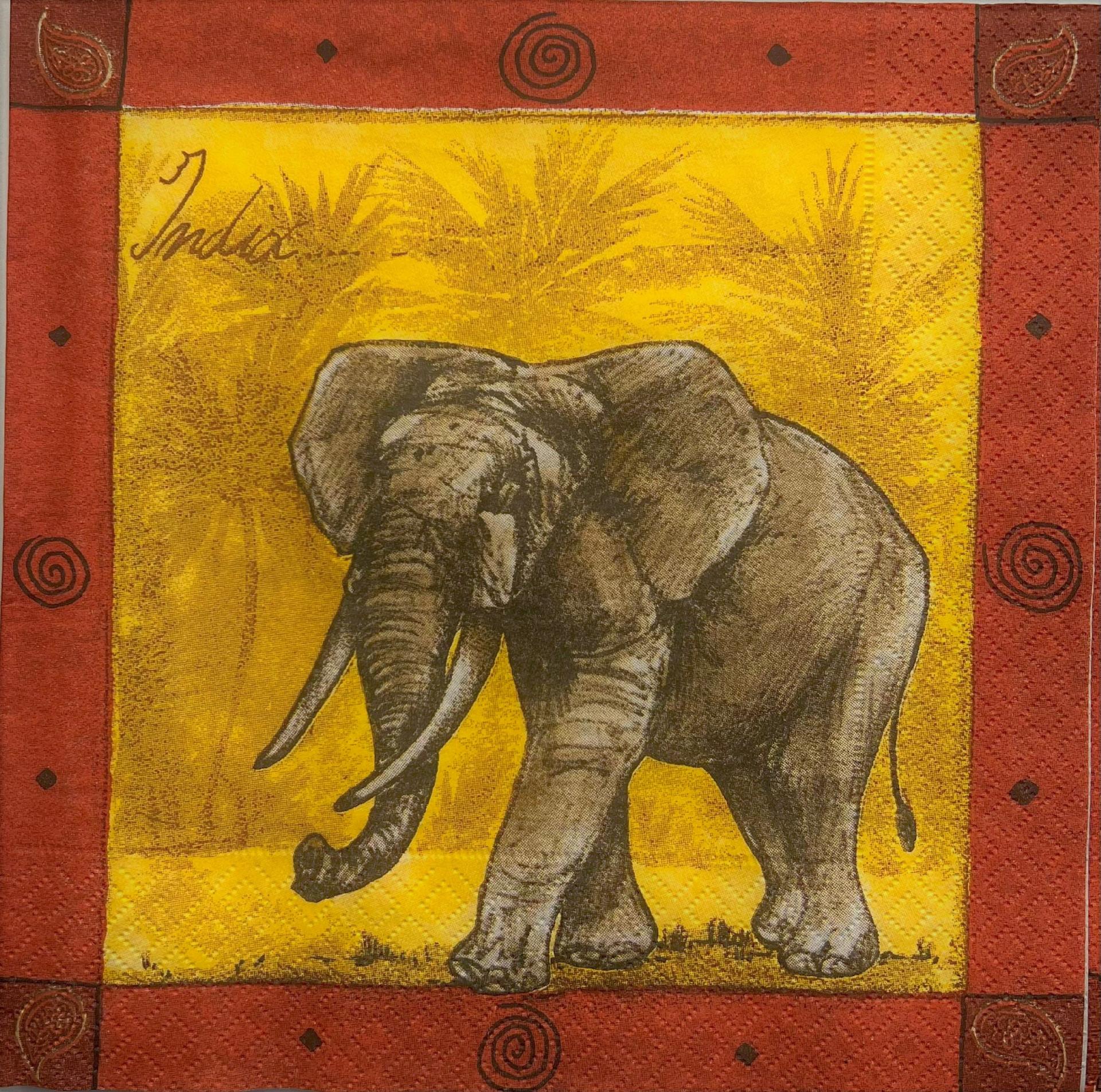 Tovaglioli per decoupage elefante arti e grafica busta da 2 pezzi 33x33 cm