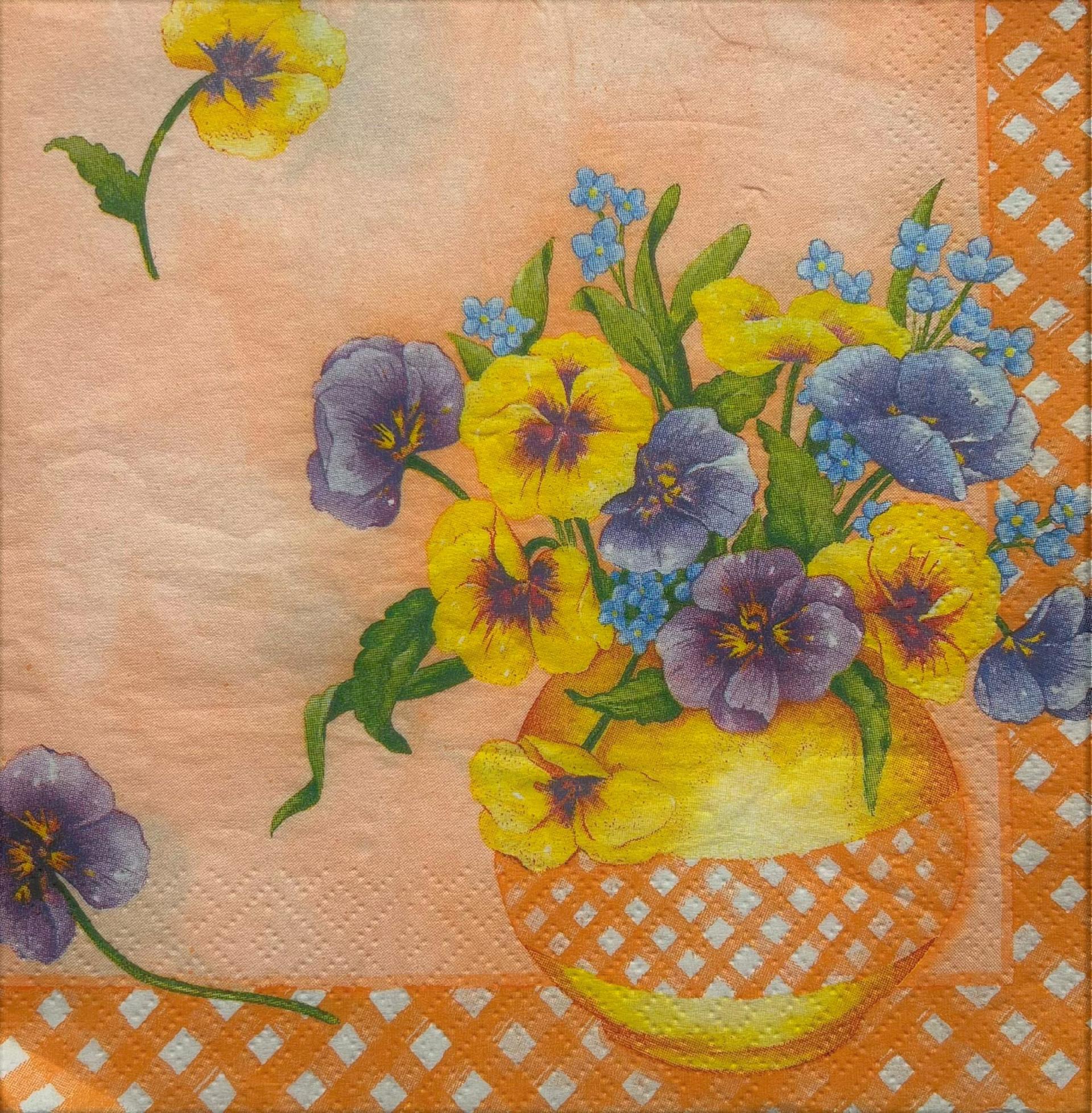 tovaglioli per decoupage vaso con panse' arti e grafica busta da 2 pezzi 33x33 cm