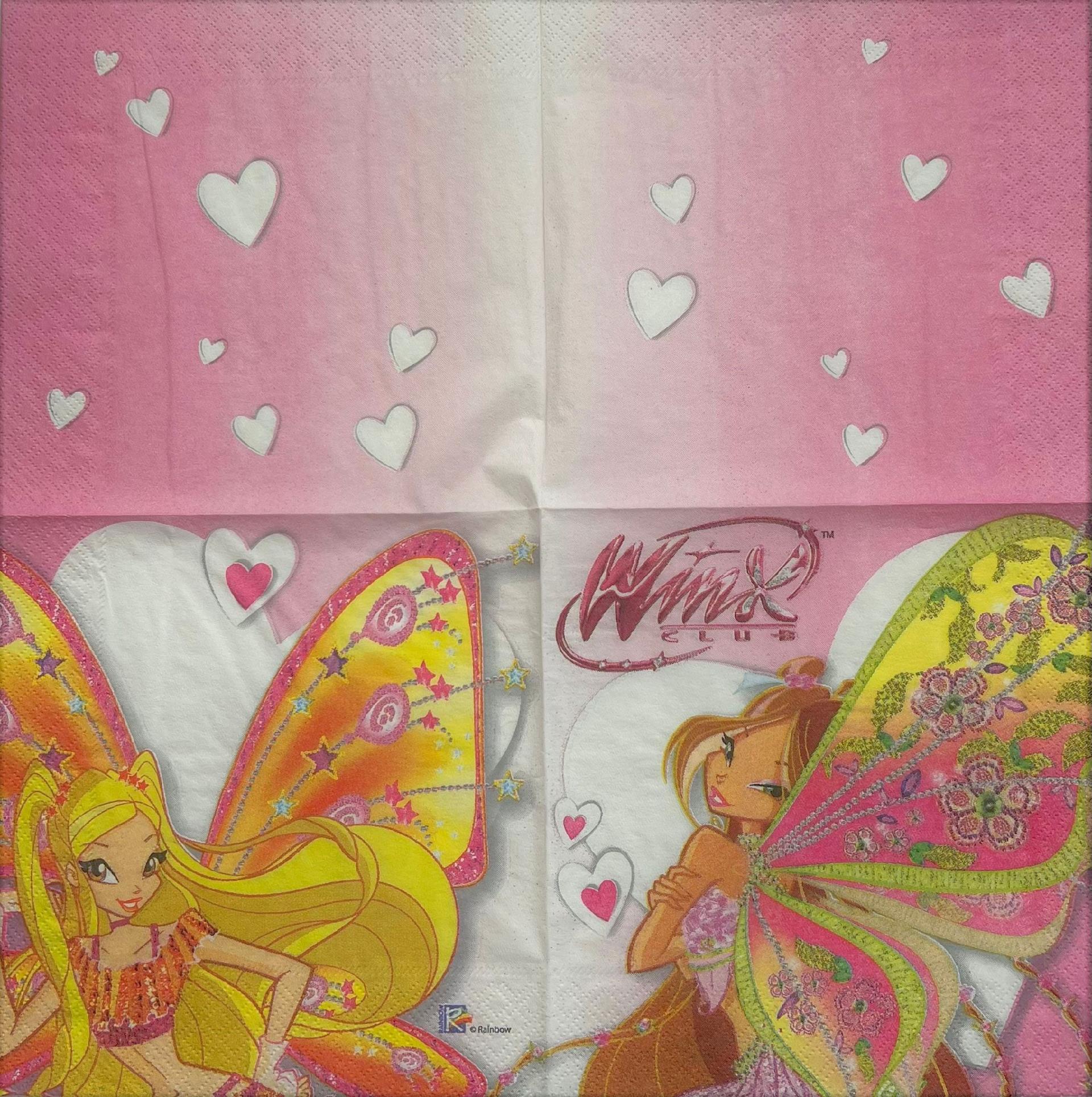 Tovaglioli per decoupage winx arti e grafica busta da 2 pezzi 33x33 cm