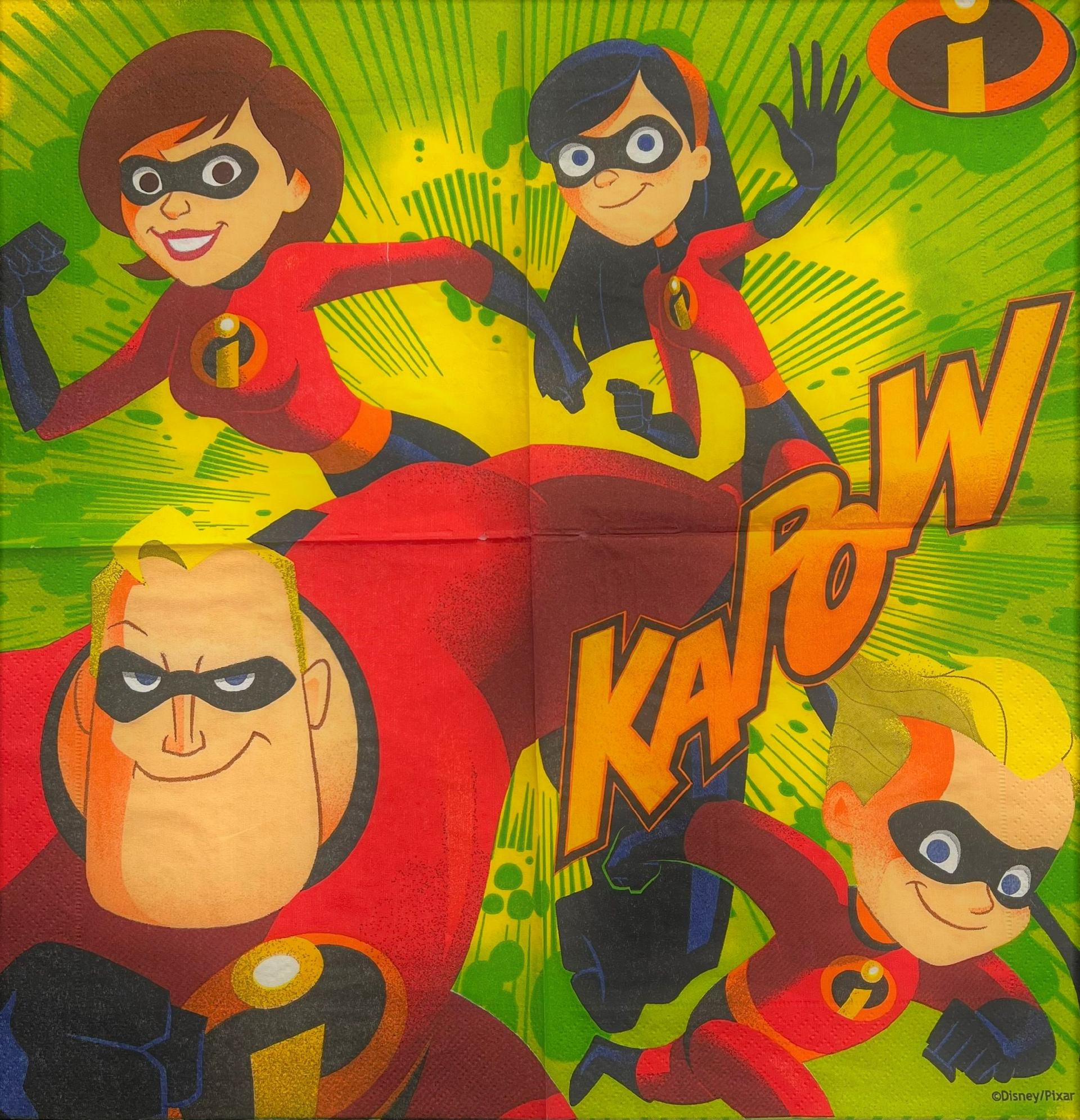 tovaglioli per decoupage the incredibles arti e grafica busta da 2 pezzi 33x33 cm