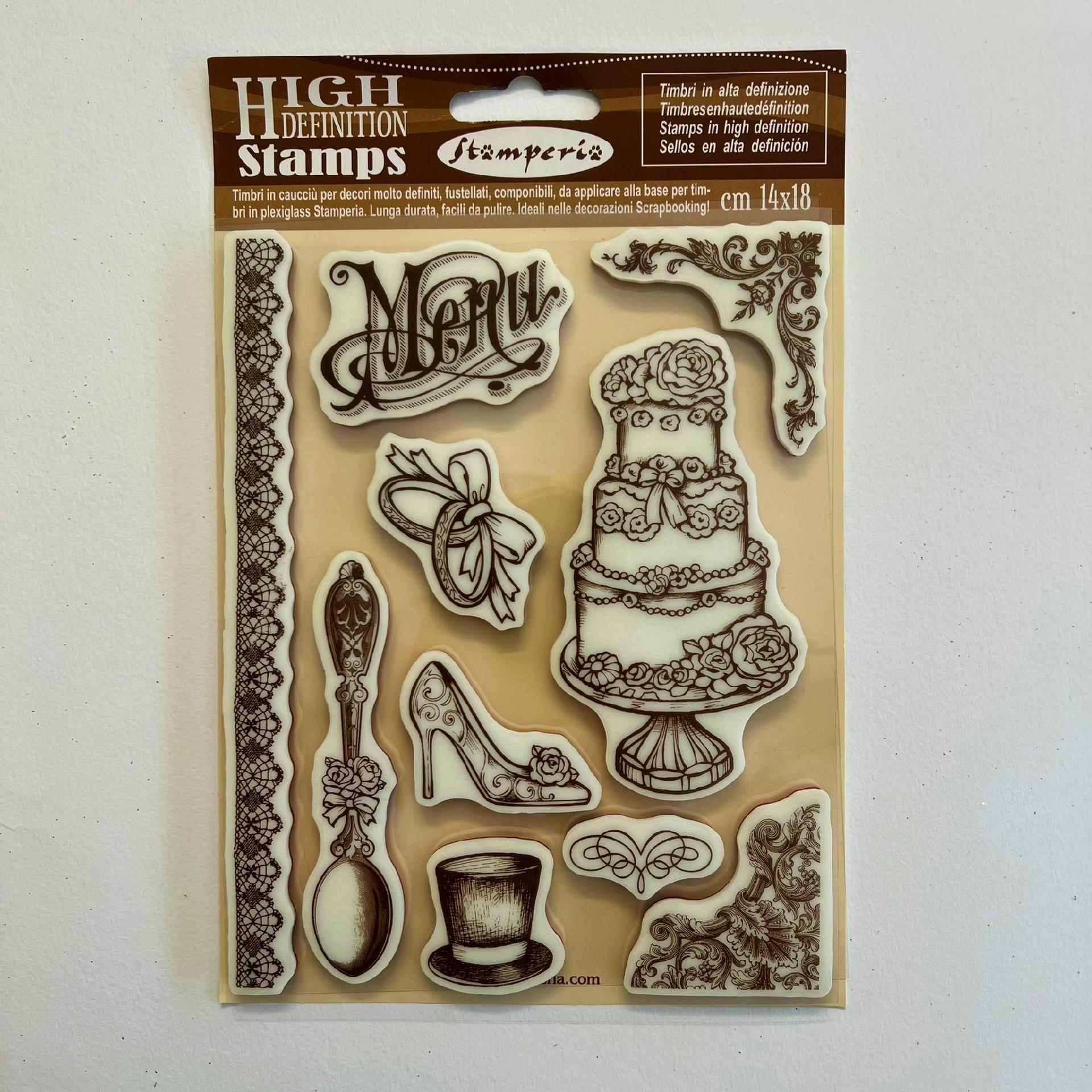 Timbro alta definizione caucciù Menu Stamperia 14x18 cm