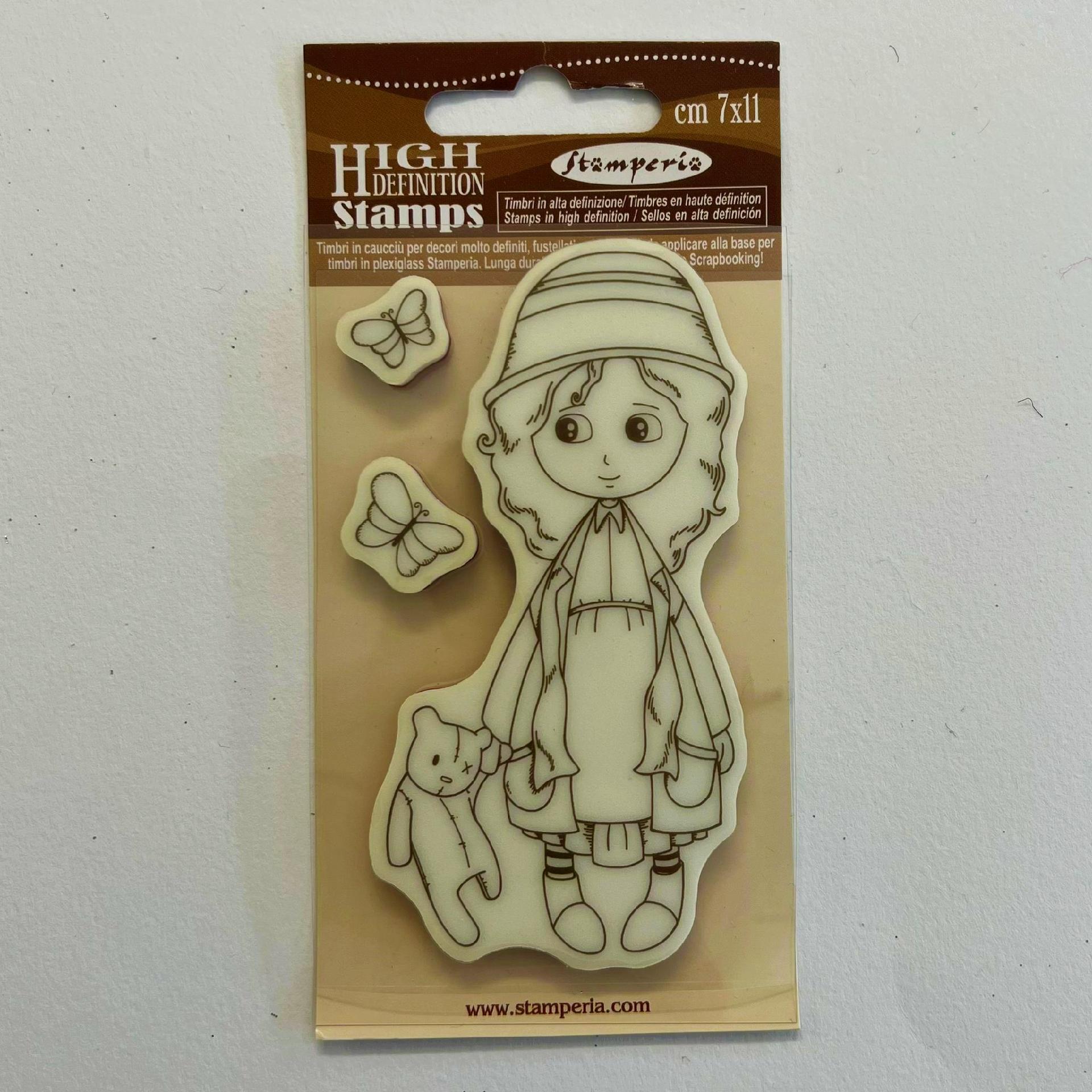 Timbro alta definizione caucciù bambina Stamperia 7x11 cm