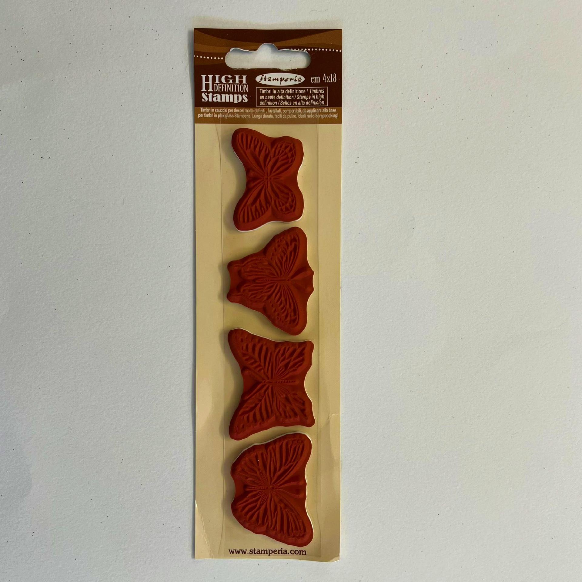 Timbro alta definizione caucciù farfalle Stamperia 4 x 18 cm
