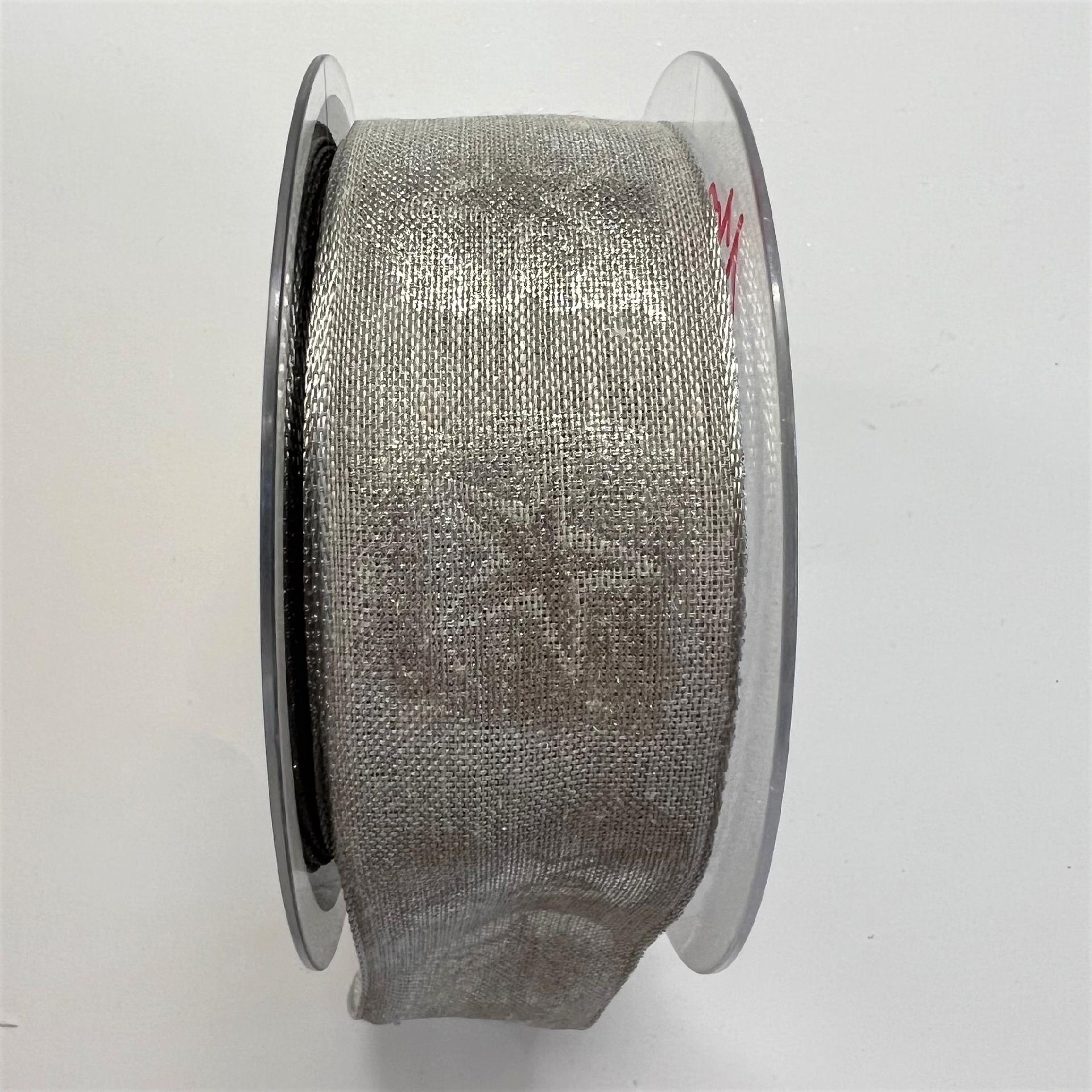 nastro grigio con stelle argento Goldina 40 mm x 1 metro