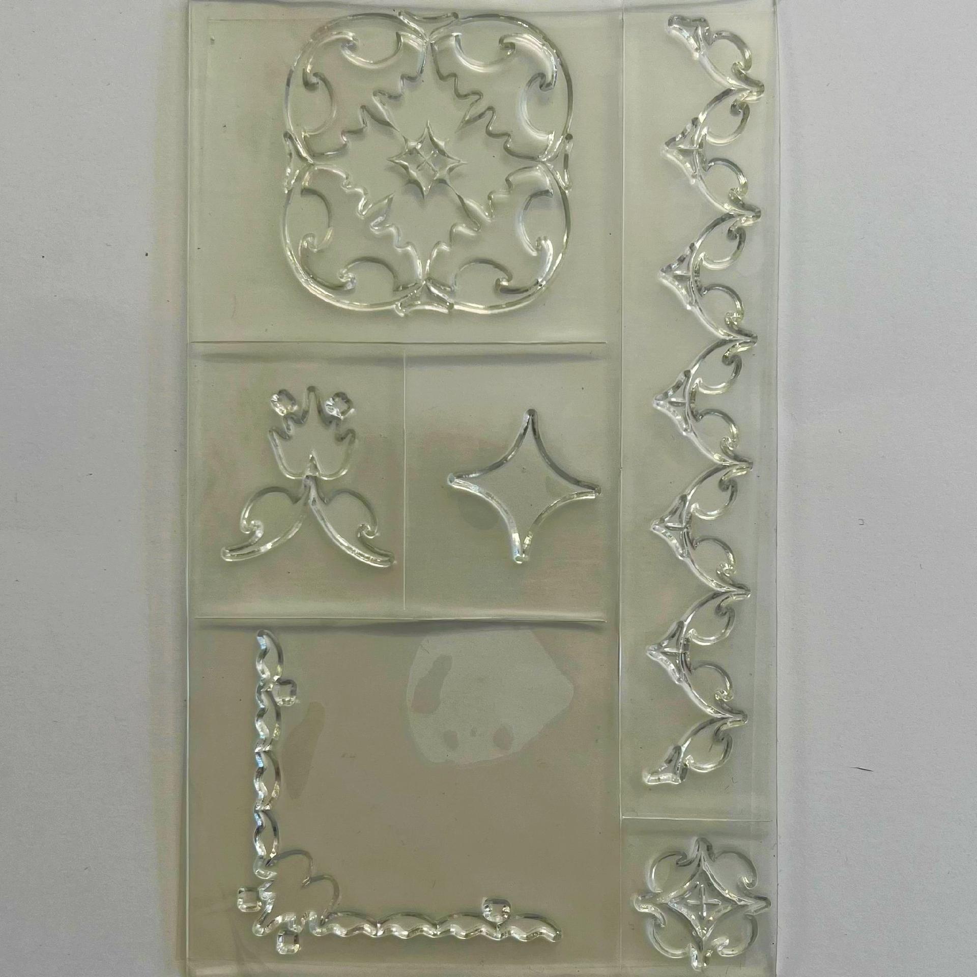 Timbro trasparente decori geometrici Rayher 9 x 15