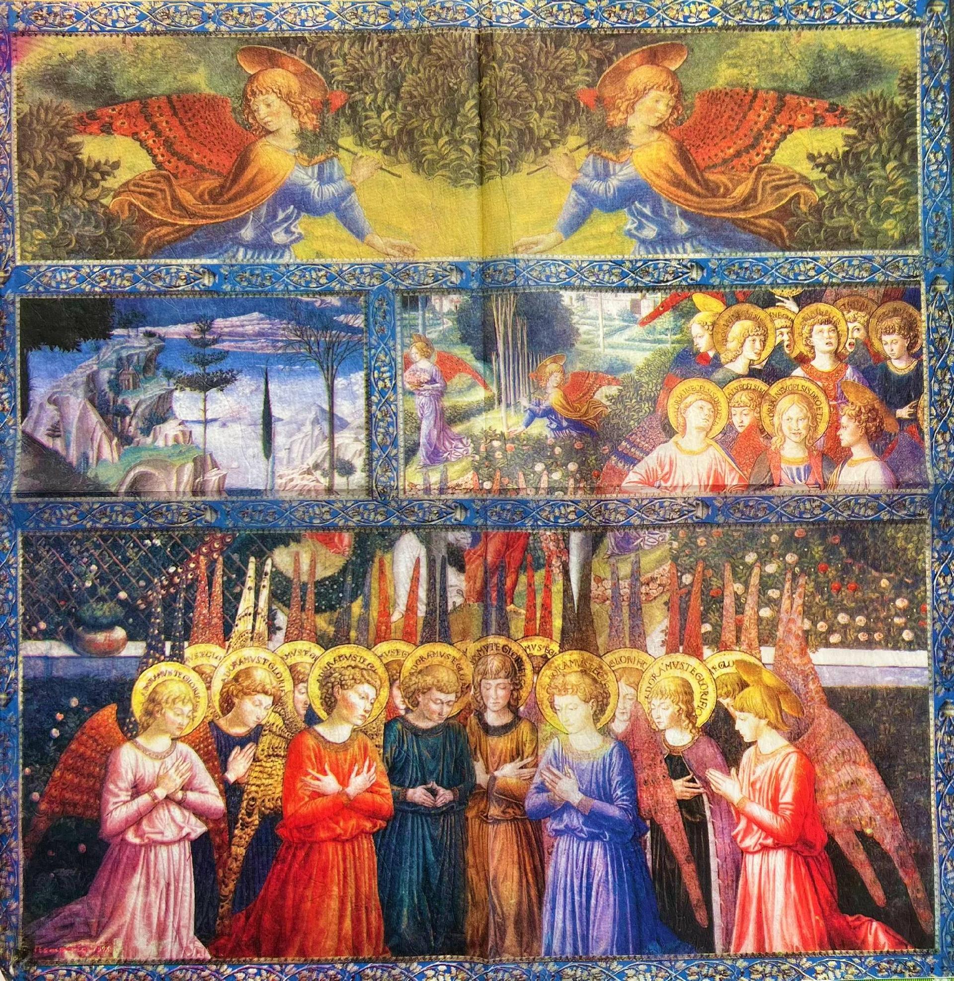Tovagliolo in carta riso - Angeli stamperia 50 x 50 cm