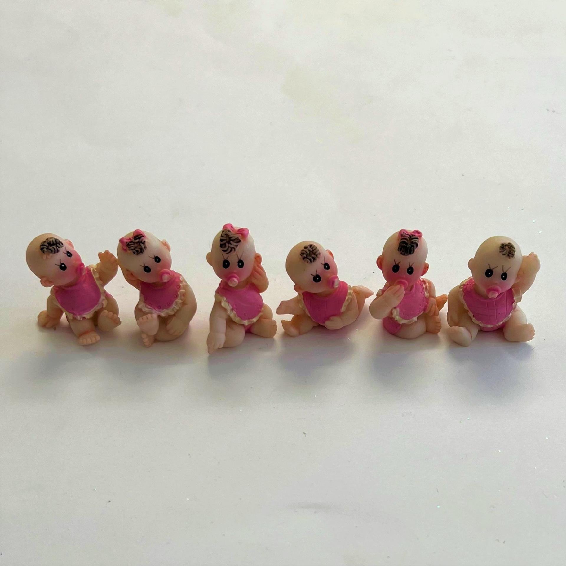 decorazione bambine con ciucci e bavetti rayher polyresina 3,5cm confezione 6pezzi