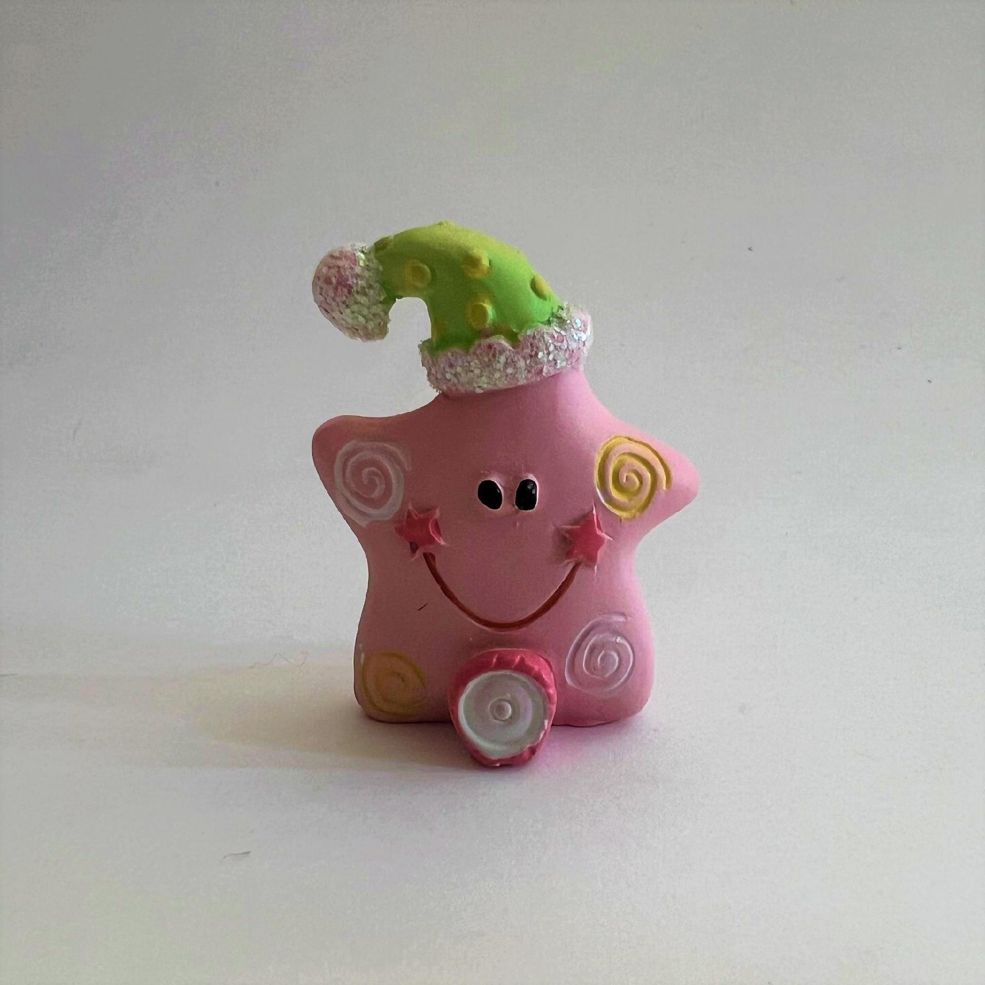 decorazione stellina rosa Hobby Fun busta da 1 pezzi resina h 3.5cm