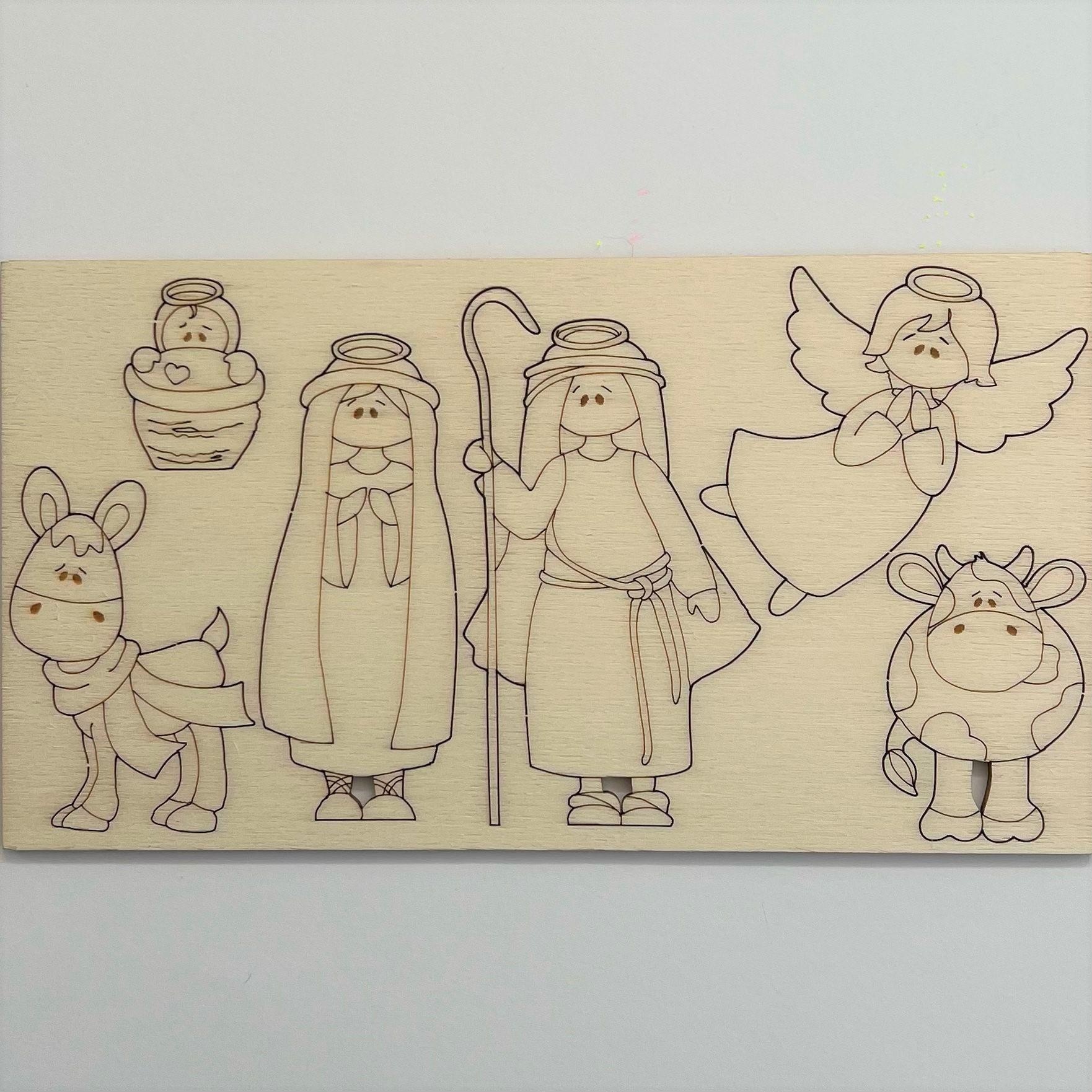 sagoma legno  nativity renkalik 12 x 21 cm spessore 3mm