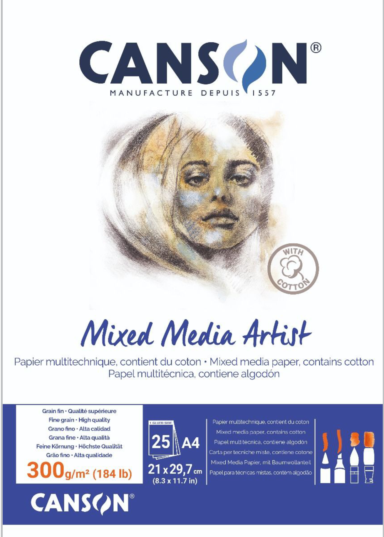 Blocco multi tecnica Canson 21 x 29,7 cm 300 g/mq